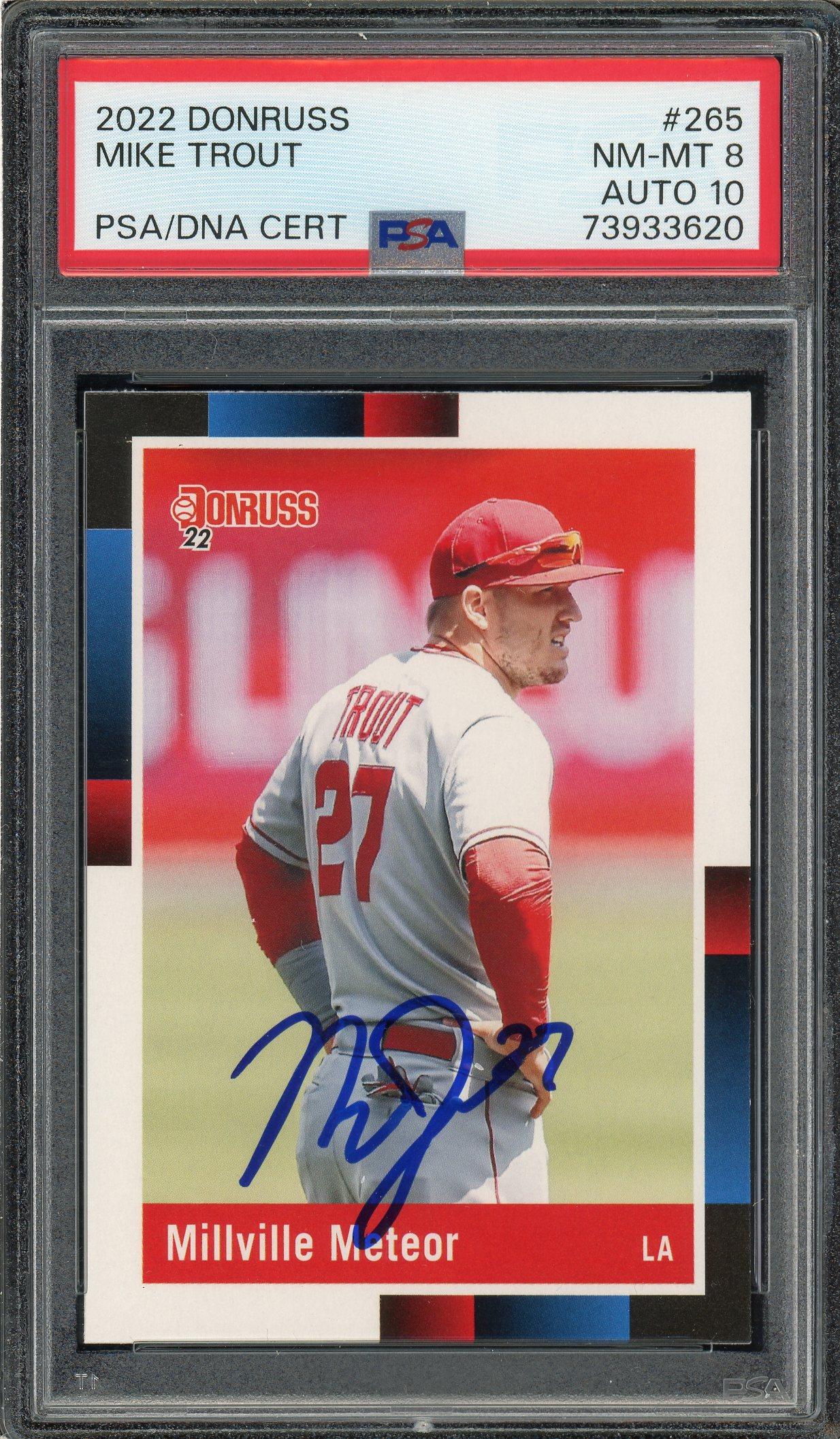 Mike Trout Signed 2022 Donruss Nickname Card #265 PSA 8 Auto 10! | Auction  of Champions
