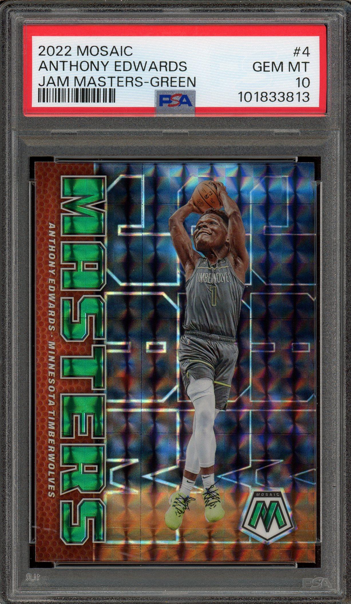 Anthony Edwards 2022 Panini Mosaic Jam Masters Green Mosaic Card