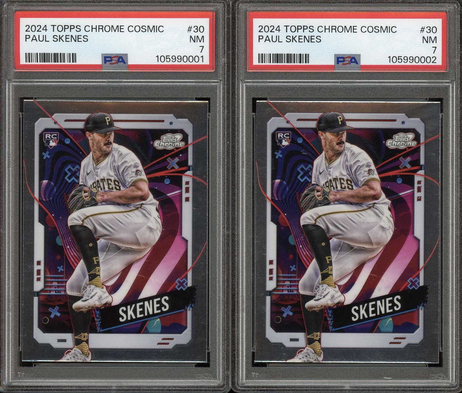 Lot of (2) Paul Skenes 2024 Topps Chrome Cosmic Rookie Card #30 PSA 7 | Auction of Champions Lot of (2) Paul Skenes 2024 Topps Chrome Cosmic Rookie Card #30 PSA 7 | Auction of Champions
