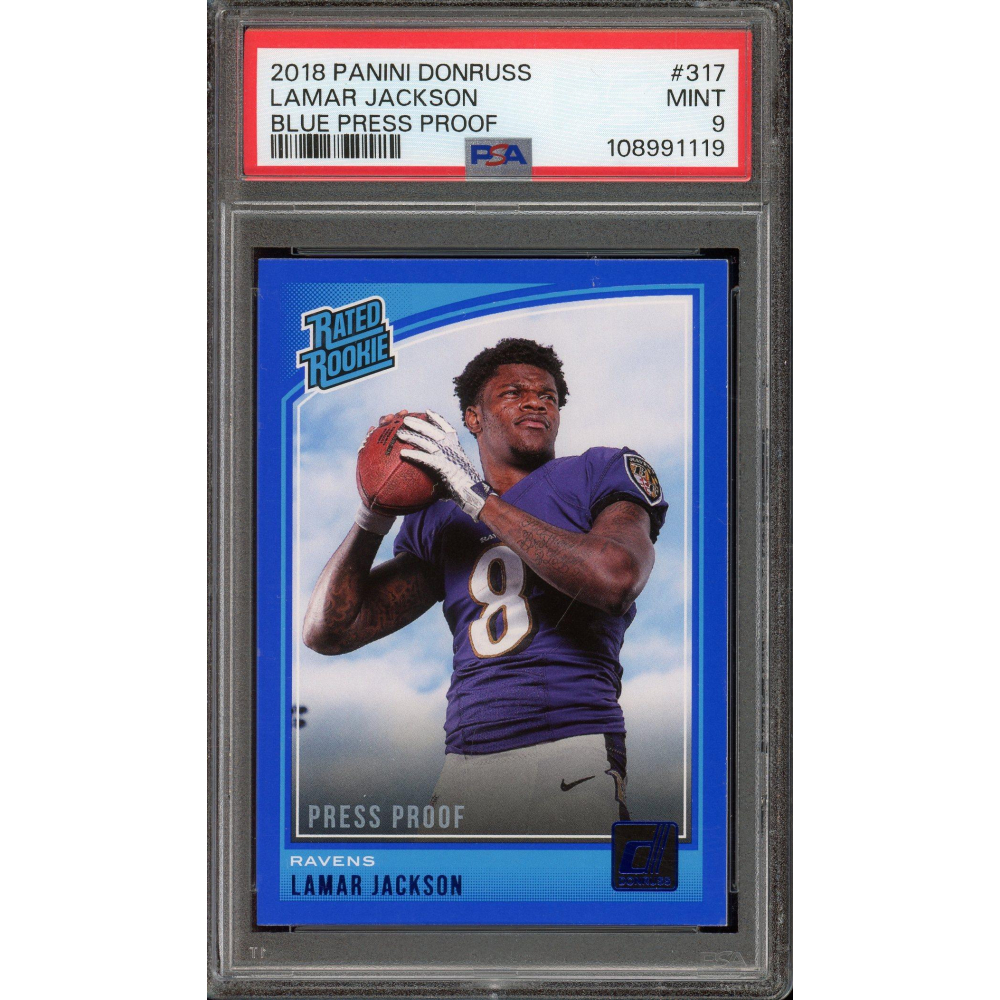 lamar jackson graded rookie card Lamar Jackson (Baltimore Ravens) 2018 Panini Donruss Football #317 RC Rookie Card
