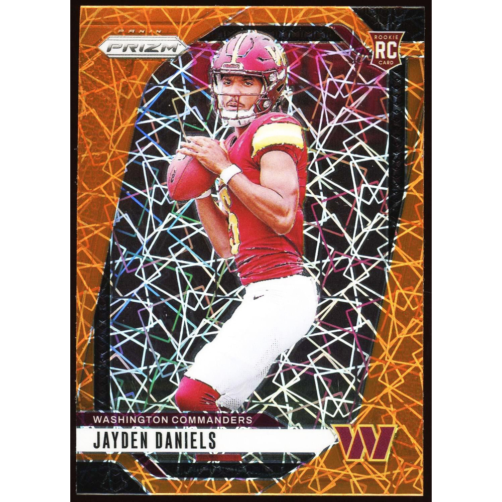 Jayden Daniels 2024 Panini Prizm Orange Lazer Rookie Card #347
