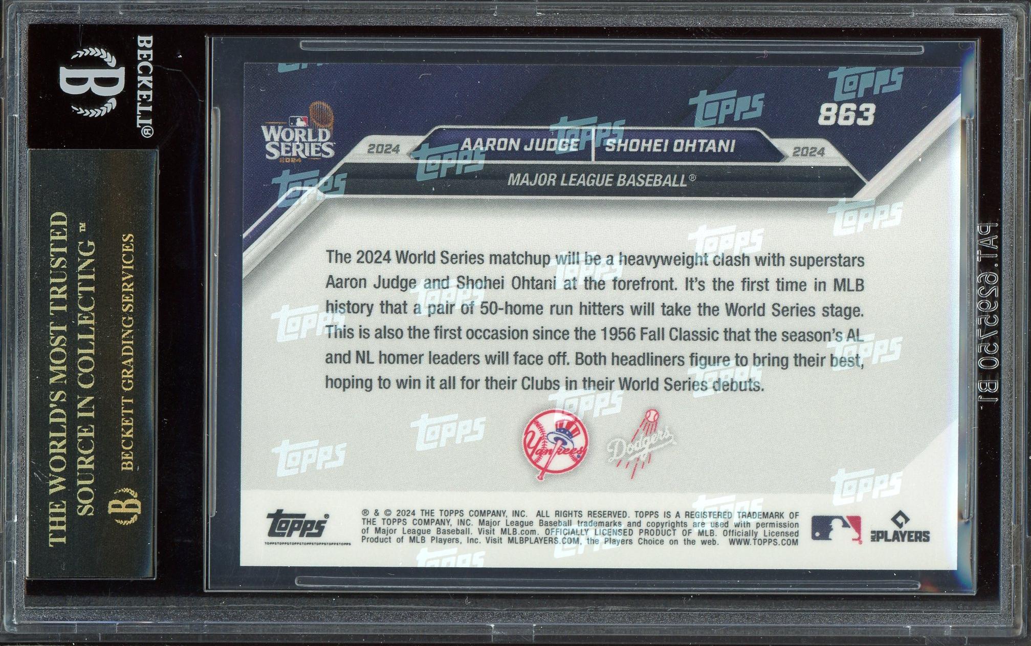 Aaron Judge & Shohei Ohtani 2024 Topps Now Card #863 BGS Black Label 10! | Auction of Champions Aaron Judge & Shohei Ohtani 2024 Topps Now Card #863 BGS Black Label 10! | Auction of Champions