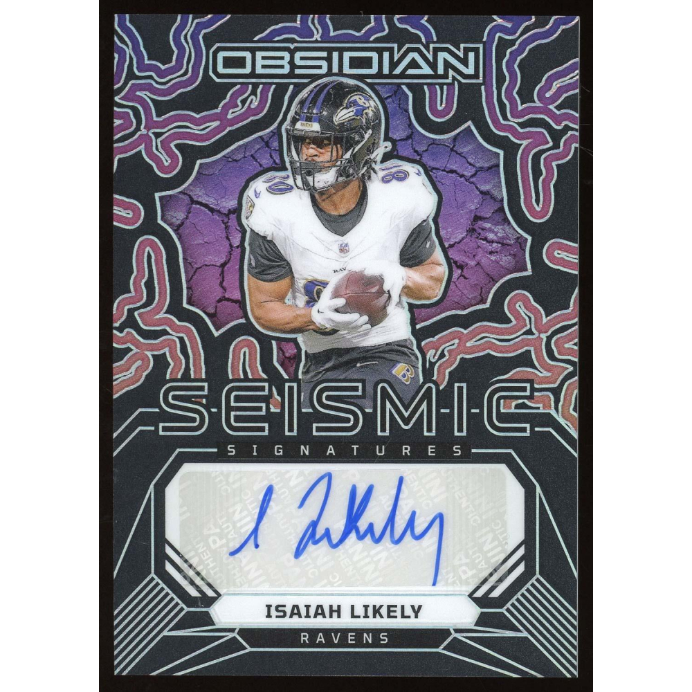 Isaiah Likely 2024 Panini Obsidian Seismic Signatures Autograph Card ...
