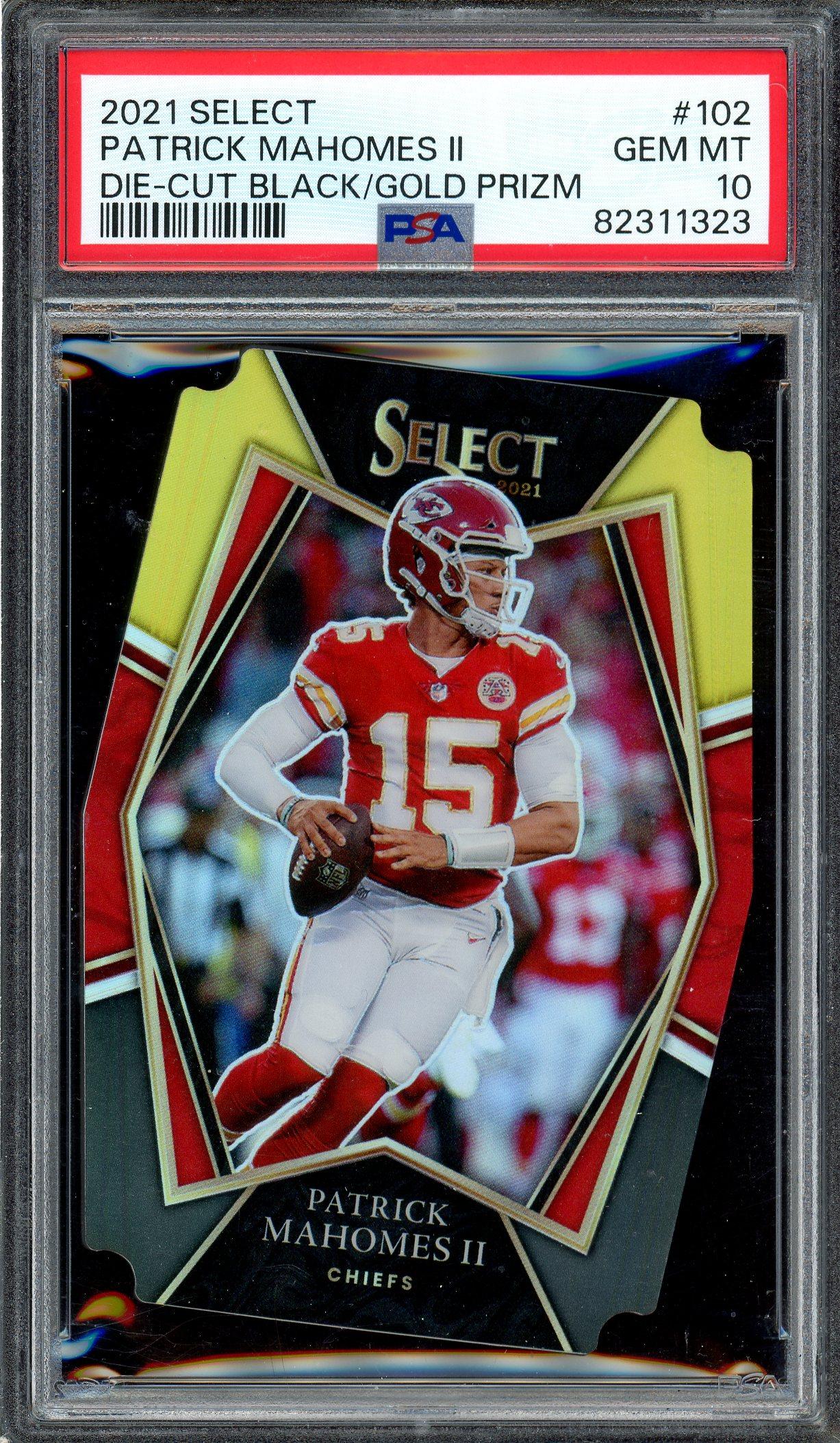 Patrick Mahomes II 2021 Panini Select Die Cut Black Gold Prizm Card #102  PSA Gem Mint 10! | Auction of Champions