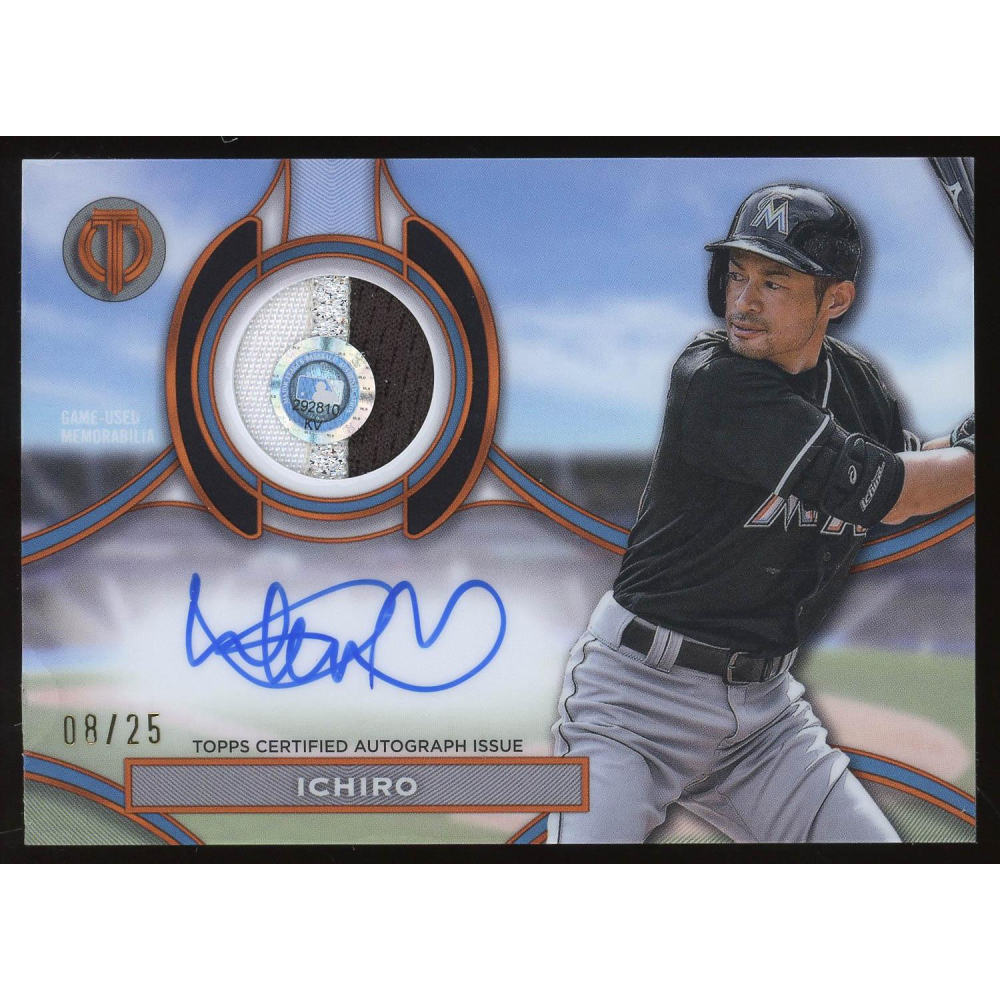 Ichiro Suzuki 2025 Topps Tribute Patch Autograph Card 8/25