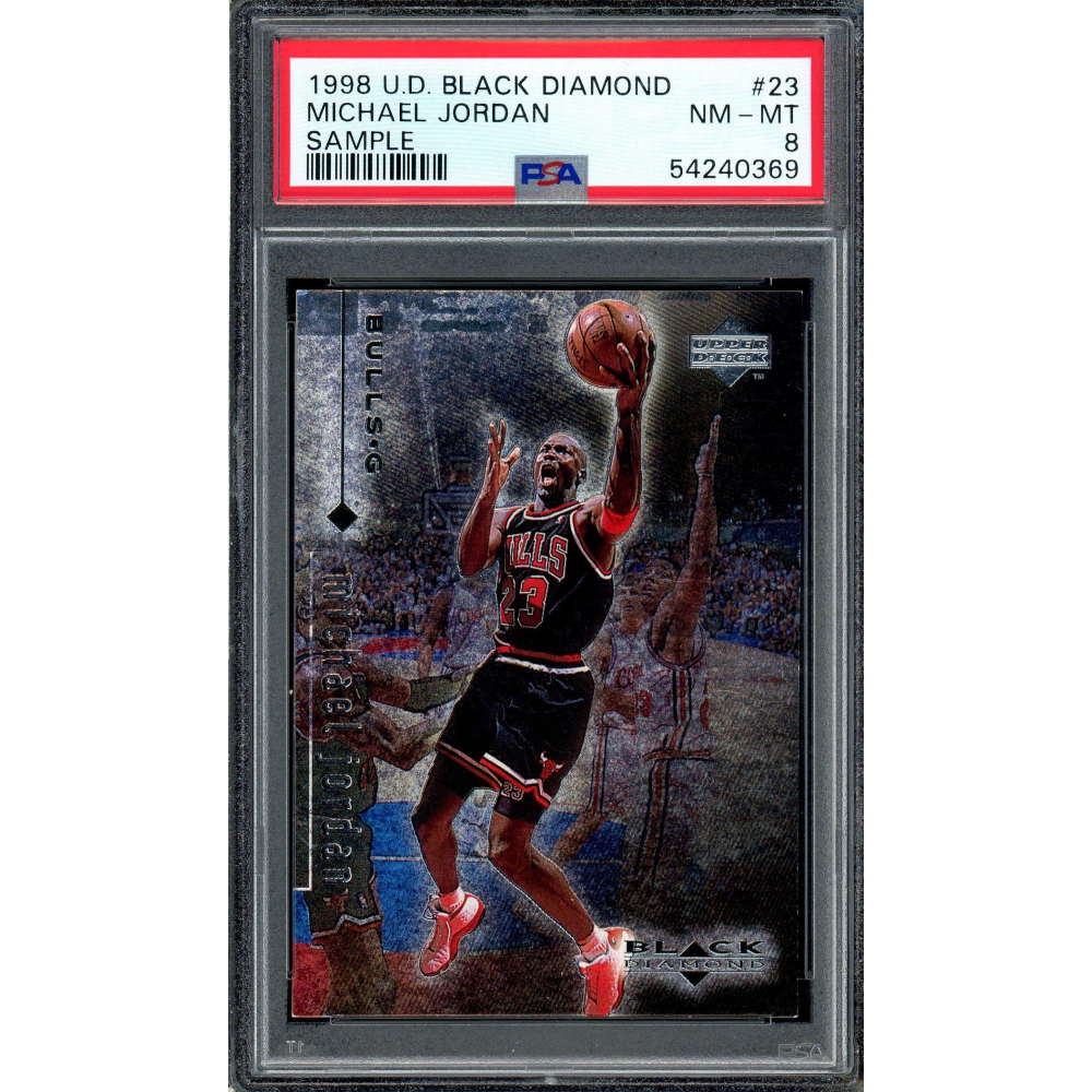 Michael Jordan 1998 U.D. Black Diamond Sample Card #23 PSA 8