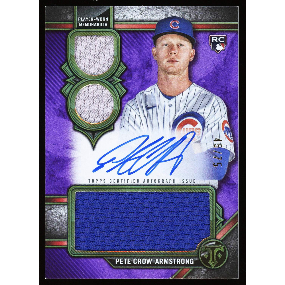 Pete Crow Armstrong 2024 Topps Tribute 3 Piece Rookie Patch