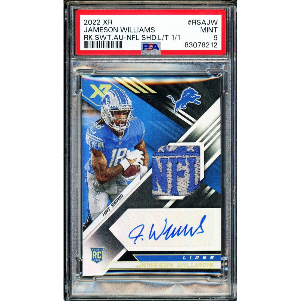 Jameson Williams 2022 Panini XR Sweater NFL Shield Rookie Patch