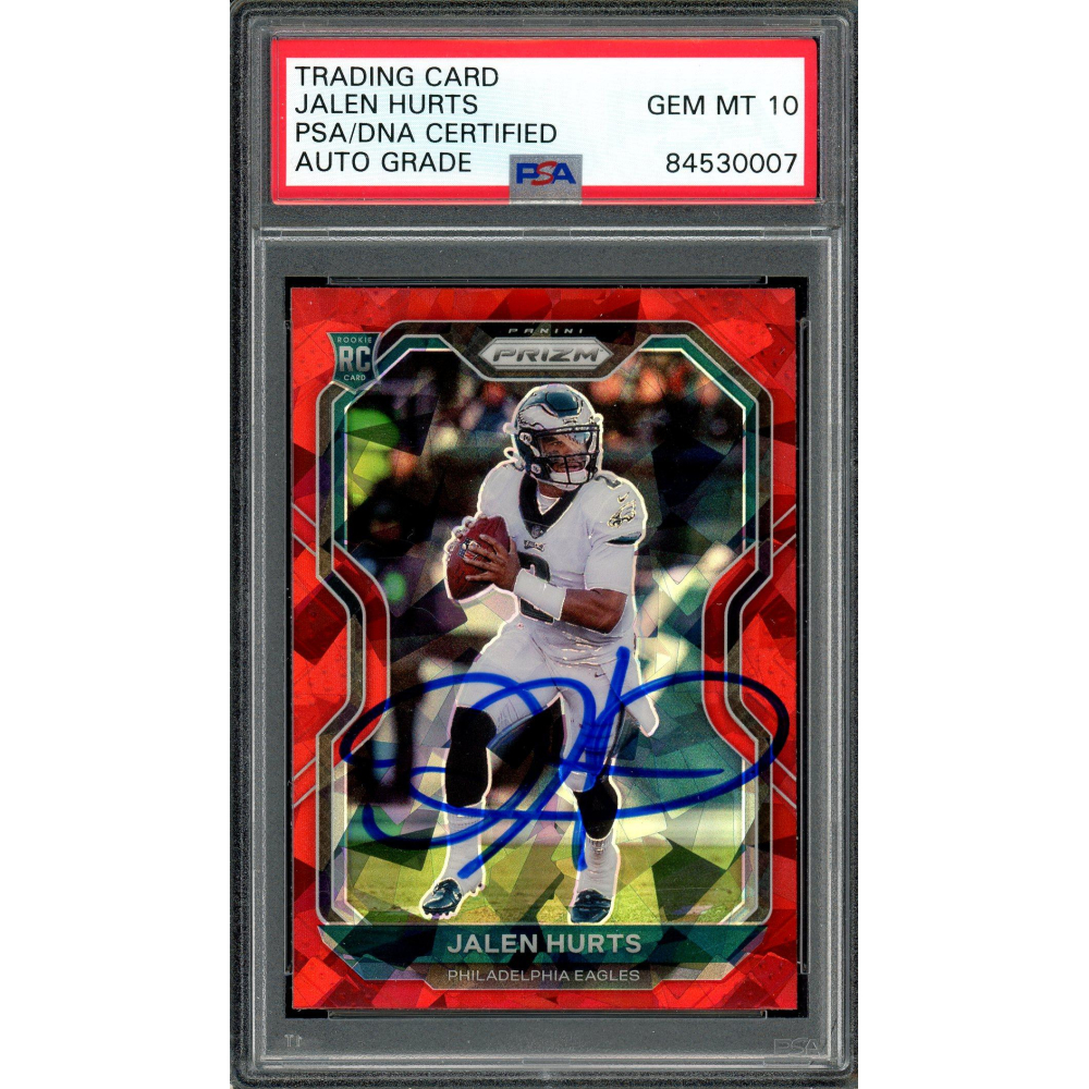 jalen hurts graded rookie card Amazon.com: Graded 2020 Panini Prizm Jalen Hurts #343 Rookie RC Football  Card PSA 10 Gem Mint : Collectibles & Fine Art main image 1