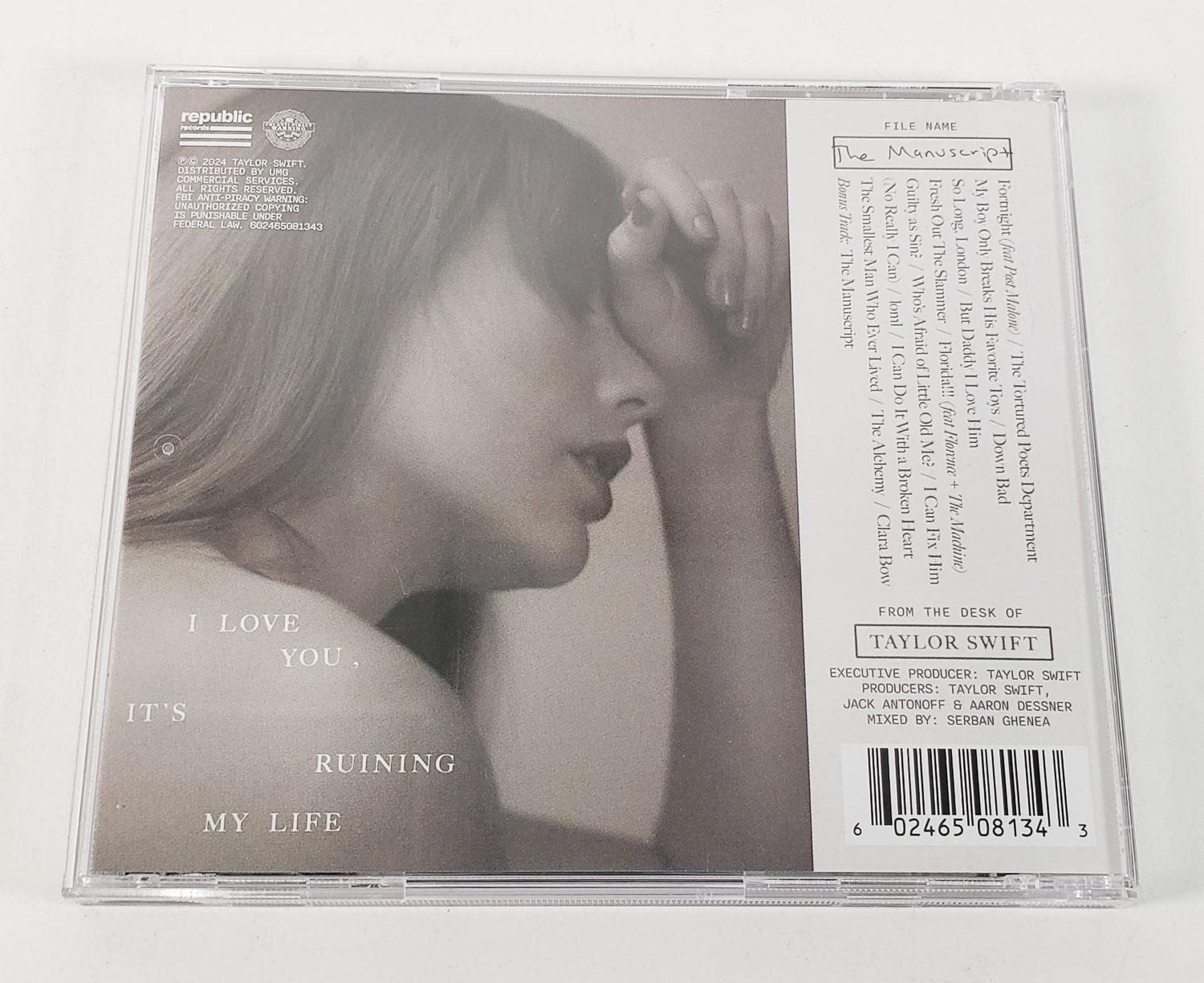 Taylor Swift Signed 'The Tortured Poets Department' CD