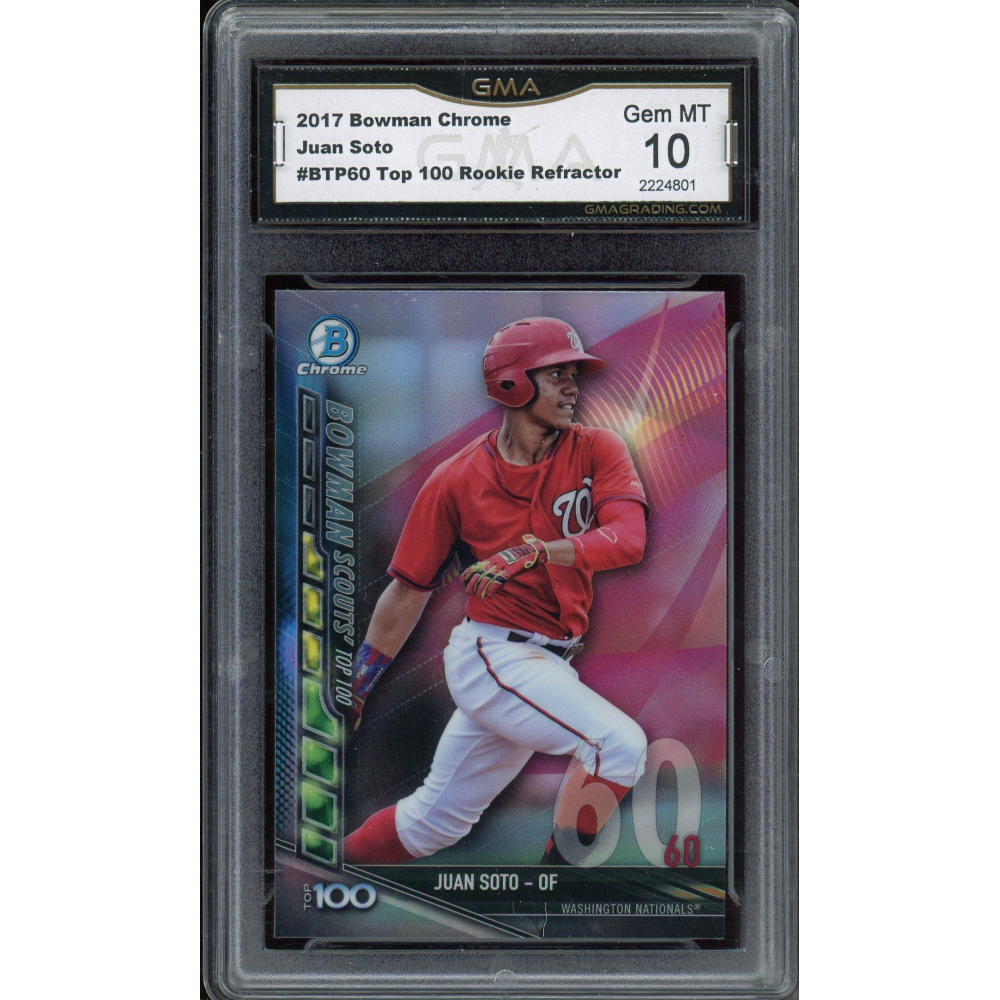 JUAN SOTO - 2017 BOWMAN DRAFT CHROME - GREEN REFRACTOR - PSA