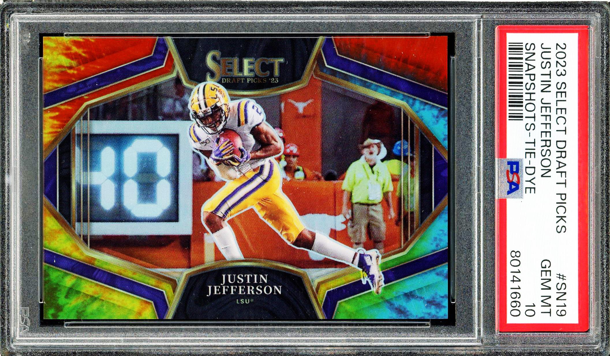 justin jefferson graded card Justin Jefferson NFL Panini 2021 #15 20/25 Minnesota Vikings RC PSA Mint 9  Encap main image 1