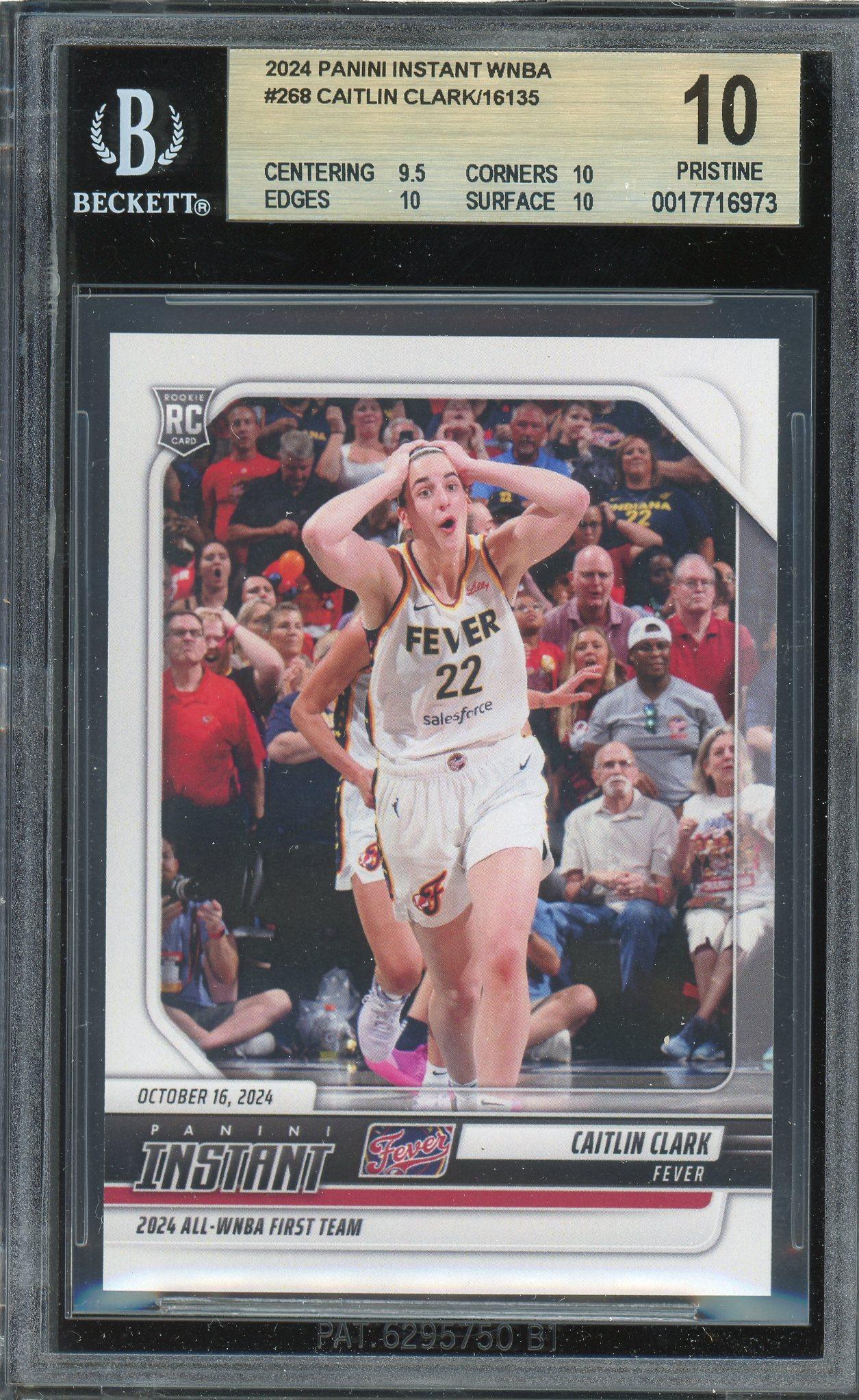 Graded 2024 Panini Instant WNBA Caitlin Clark #162 Rookie Card PSA 10