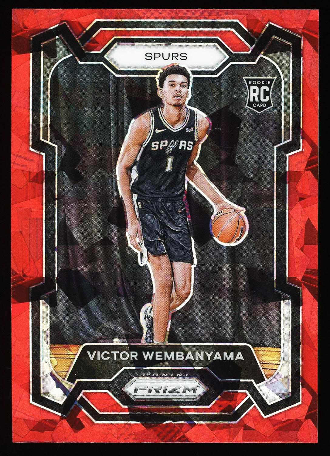 Victor Wembanyama 2023 Panini Prizm Red Cracked Ice Rookie Card
