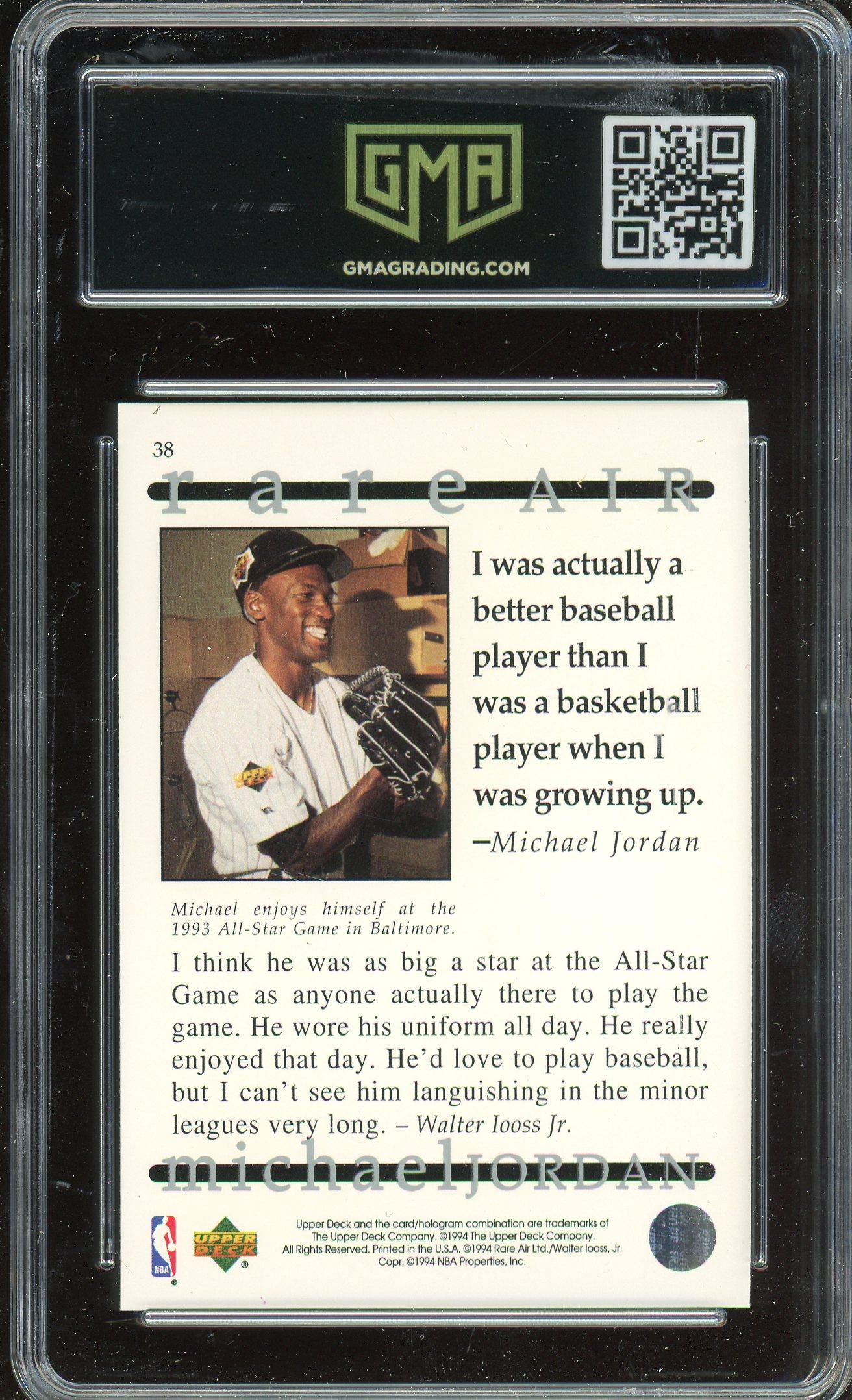 Michael Jordan 1994 Upper Deck Jordan Rare Air Card #38 Encapsulated |  Auction of Champions