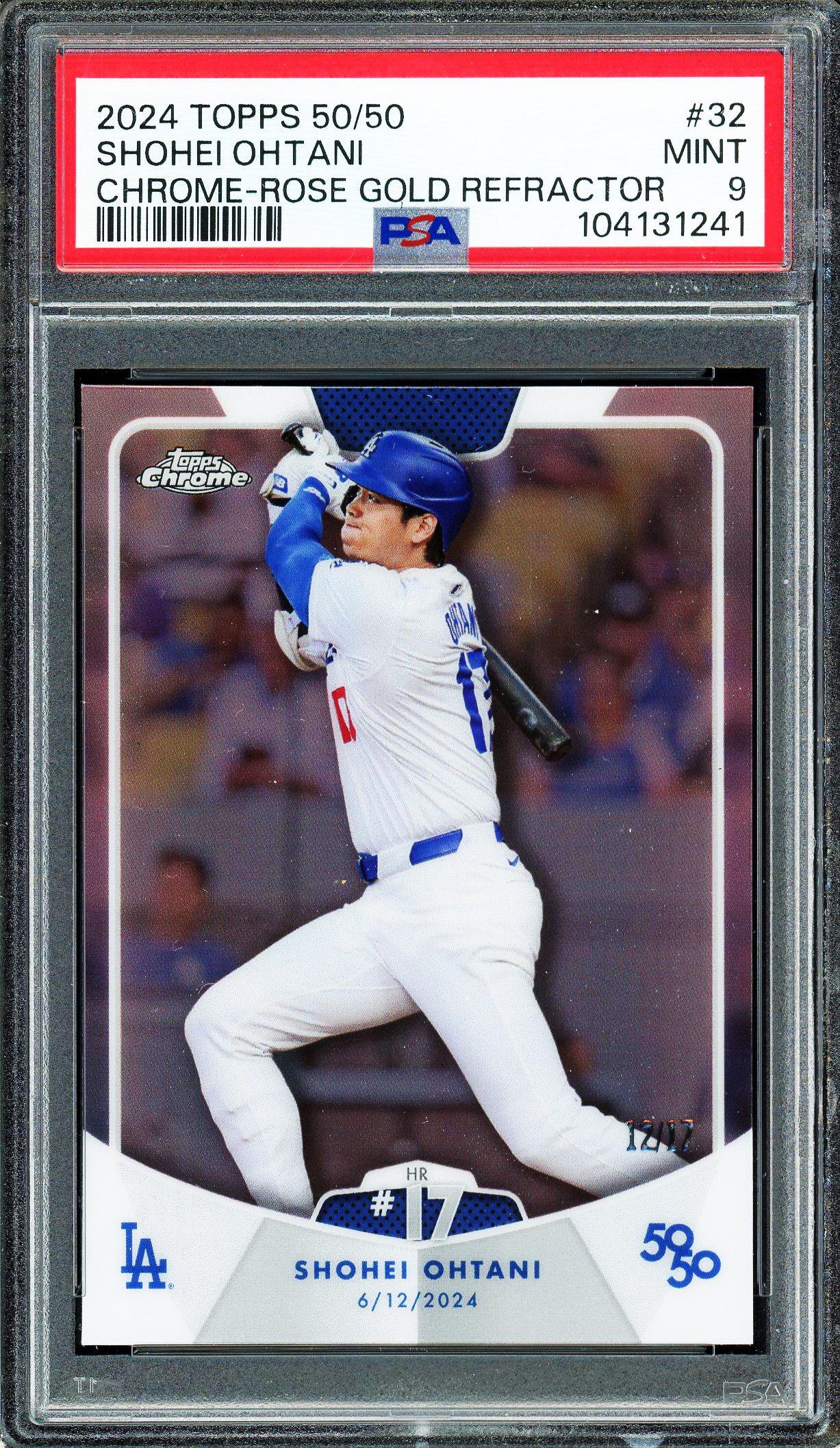 Shohei Ohtani 2024 Topps Chrome 50/50 Rose Gold Refractor