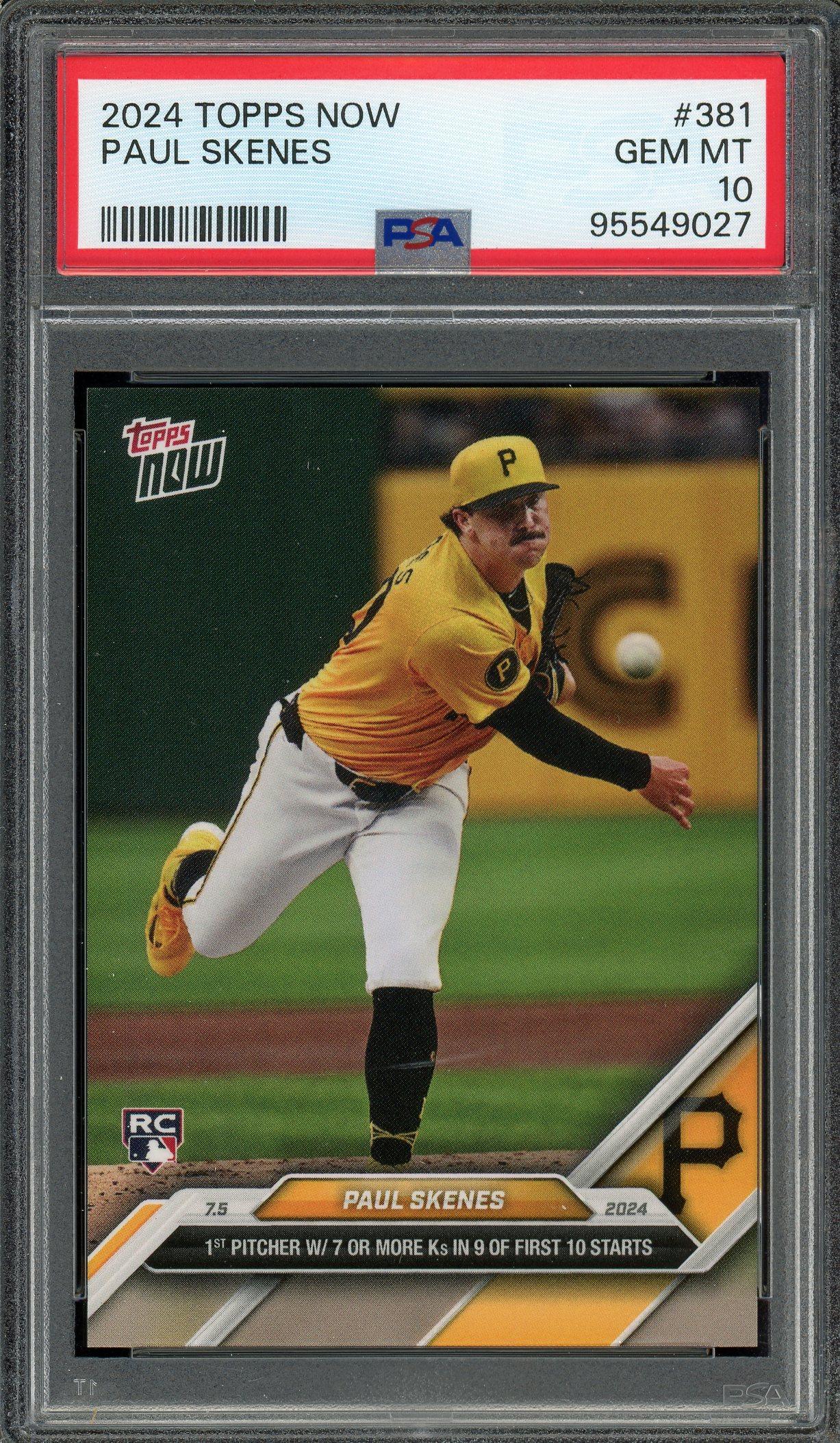 Paul Skenes 2024 Topps Now Rookie Card #381 PSA Gem Mint 10! | Auction of  Champions