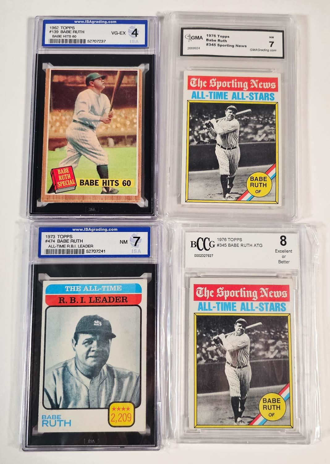 Lot of (4) Babe Ruth Encapsulated cards | Auction of Champions