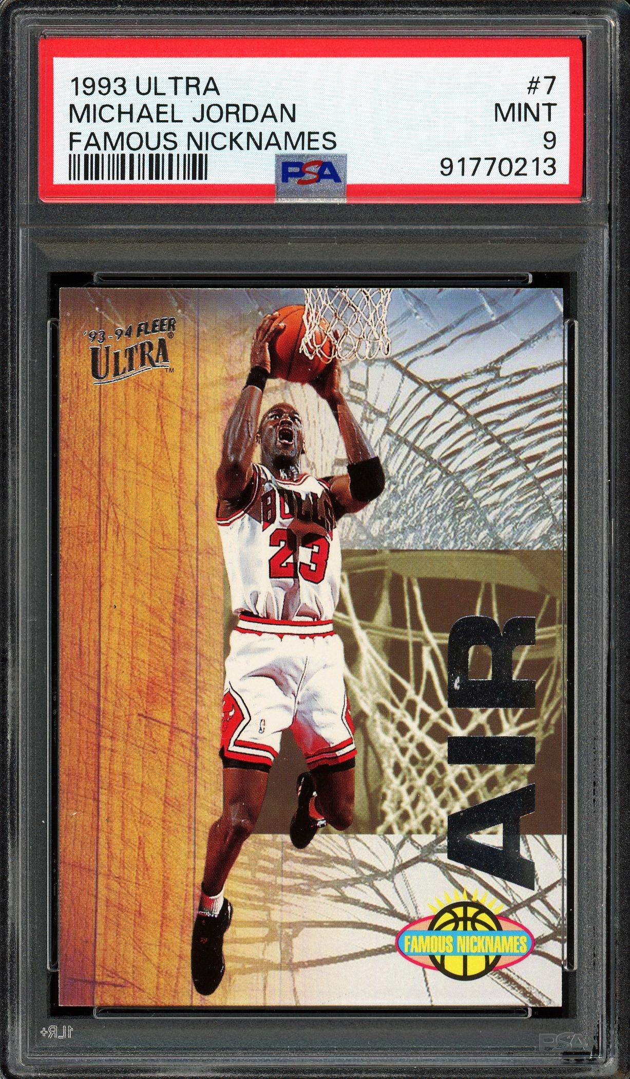 Michael Jordan 1993 Fleer Ultra Famous Nicknames Card #7 PSA
