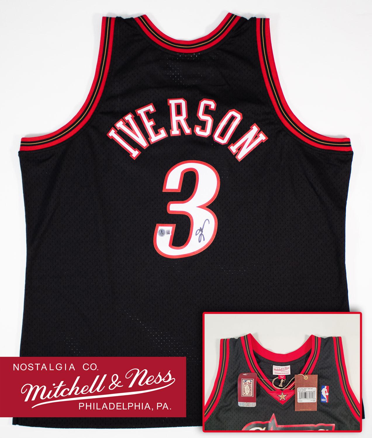 金額交渉可 Mitchell&Ness IVERSON 76ers ユニフォーム Philadelphia 76ers Allen Iverson Autographed Blue Authentic
