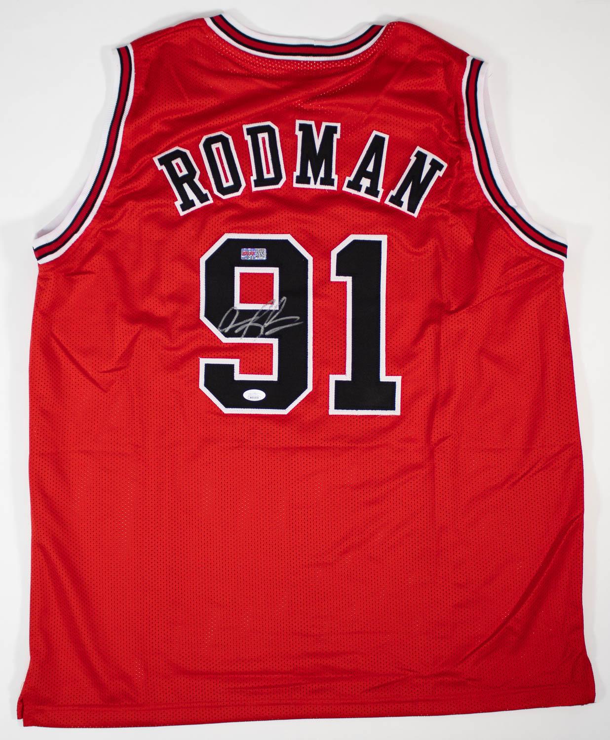 Dennis Rodman Signed Chicago Bulls Custom Jersey (JSA Witness COA