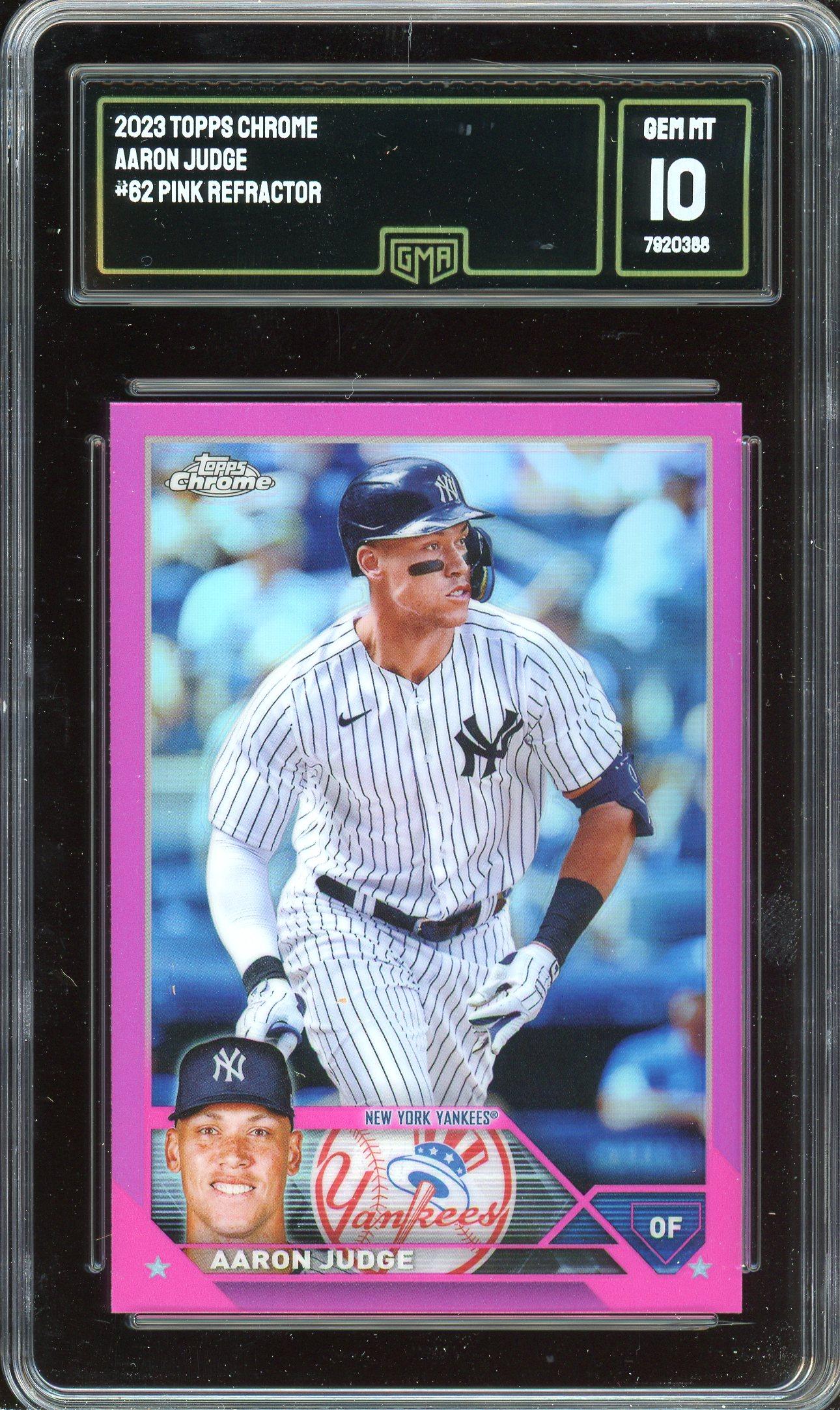 Aaron Judge 2023 Topps Chrome Pink Refractor Card #62