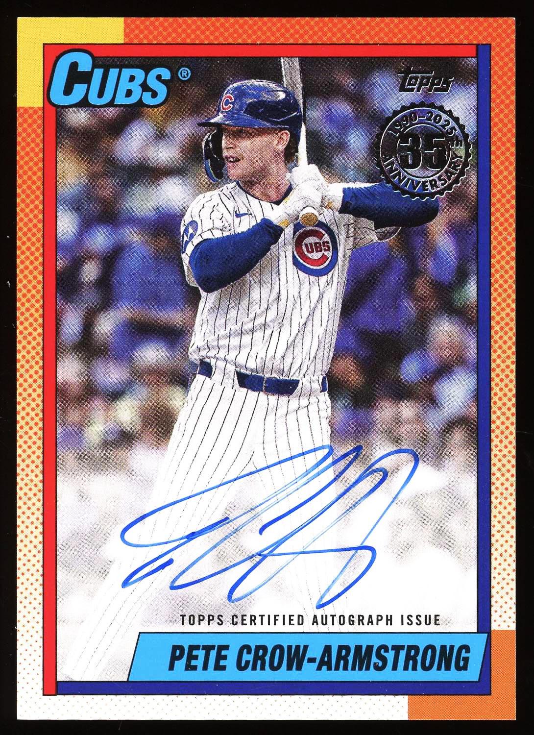 Pete Crow Armstrong 2025 Topps 1990 Throwback Autograph Card
