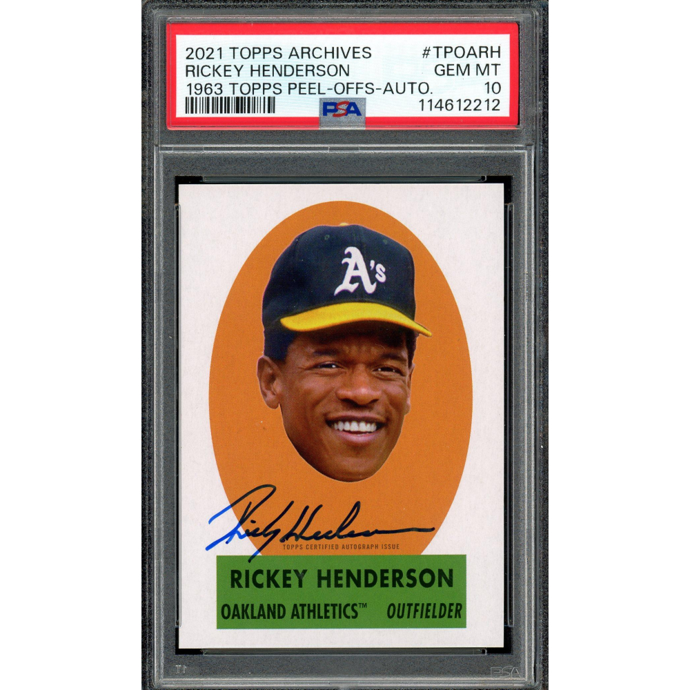 Rickey Henderson 2021 Topps Archives 1963 Topps Peel Offs