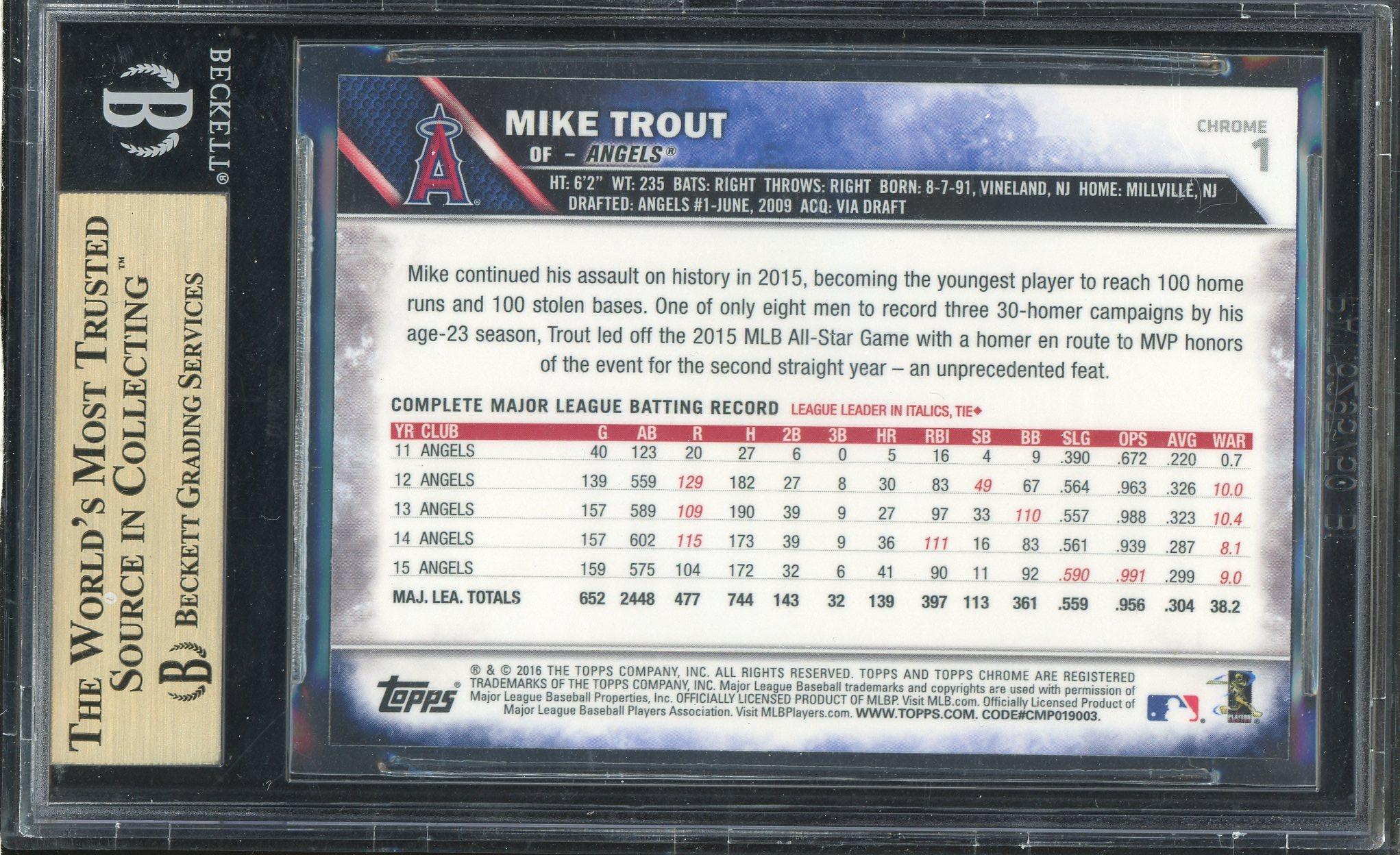レア 2016 Topps マイク・トラウト 切手レリック CSG 9.5 レア 2016 Topps マイク・トラウト 切手レリック CSG 9.5