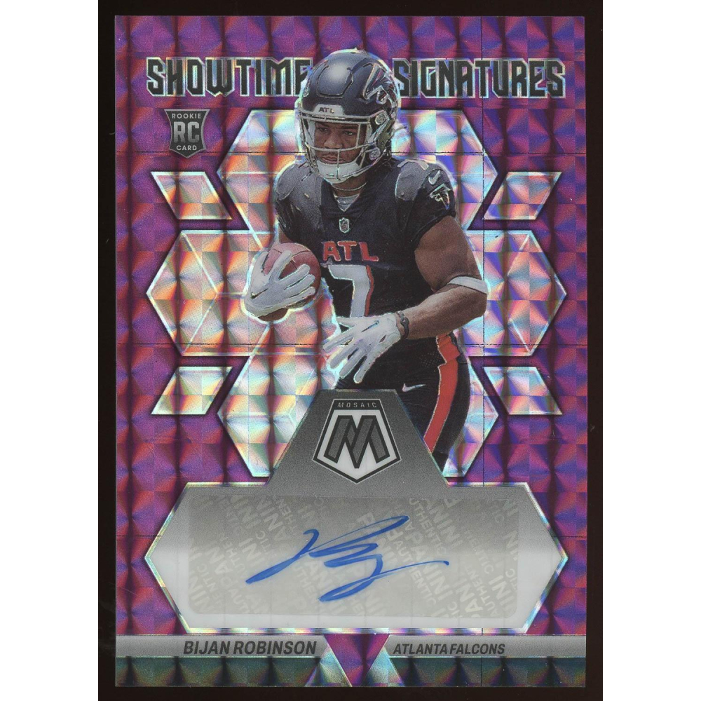 panini ポデンセ　RC サインカード Bijan Robinson 2023 Panini Mosaic Purple Showtime Signatures