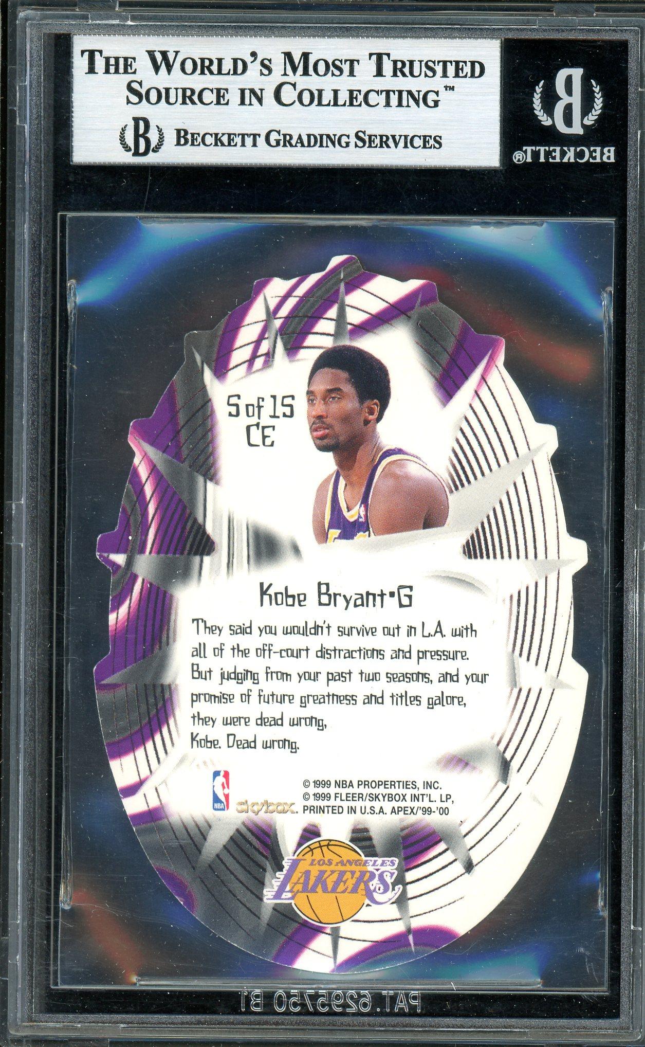 その他 1999 Skybox Apex Cutting Edge KOBE Kobe Bryant 1999 Skybox Apex Cutting Edge Card #5 BGS 9