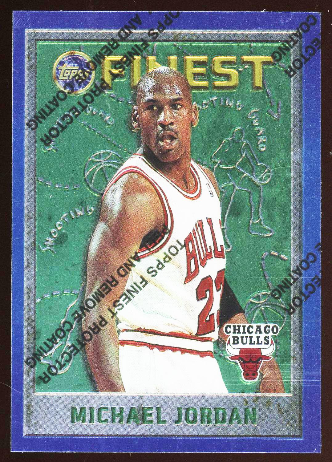Michael Jordan 1996 Topps Finest Blue Refractor w/Coating
