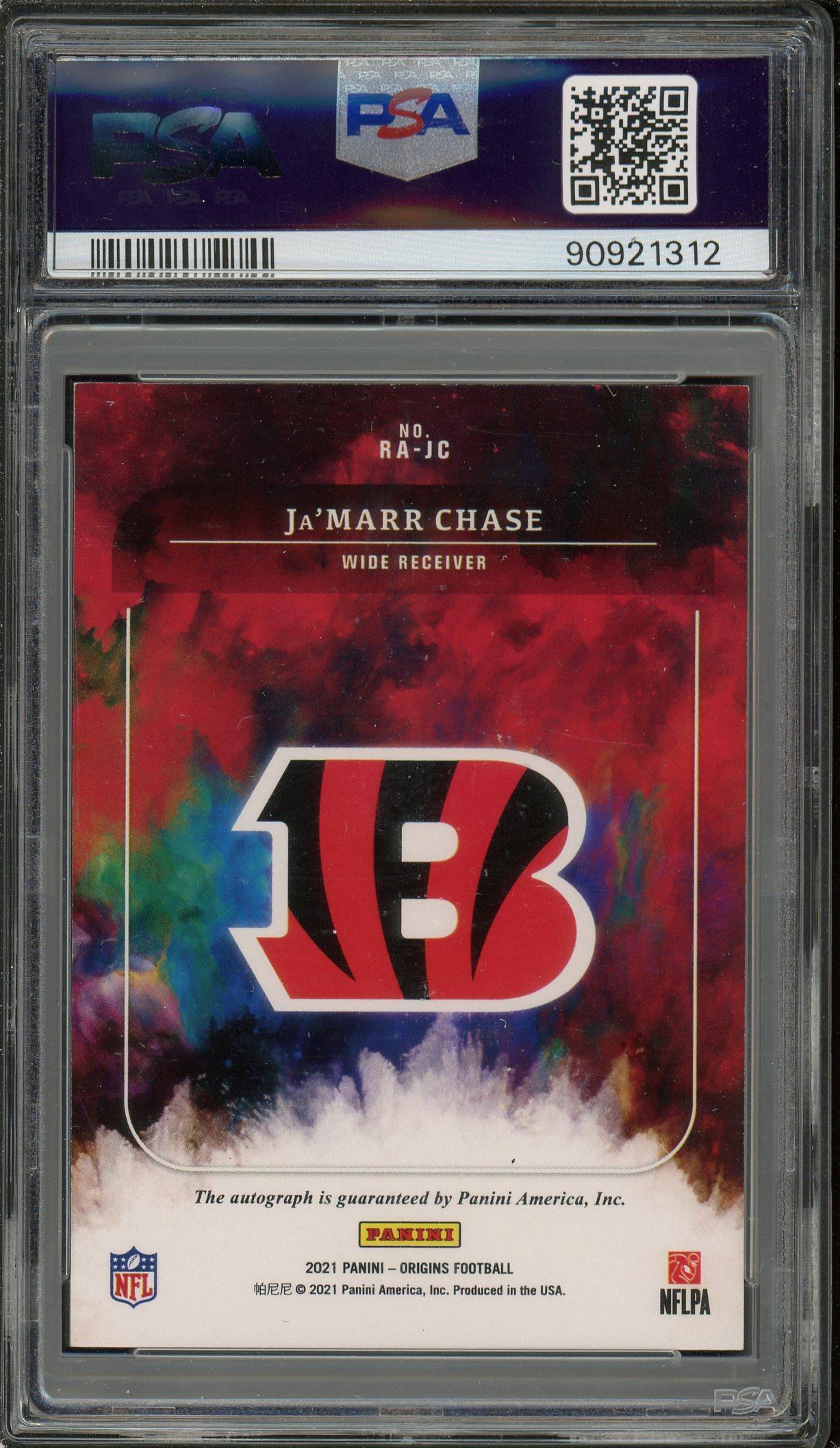 Ja'Marr Chase 2021 Panini Origins Purple Rookie Autograph Card 10