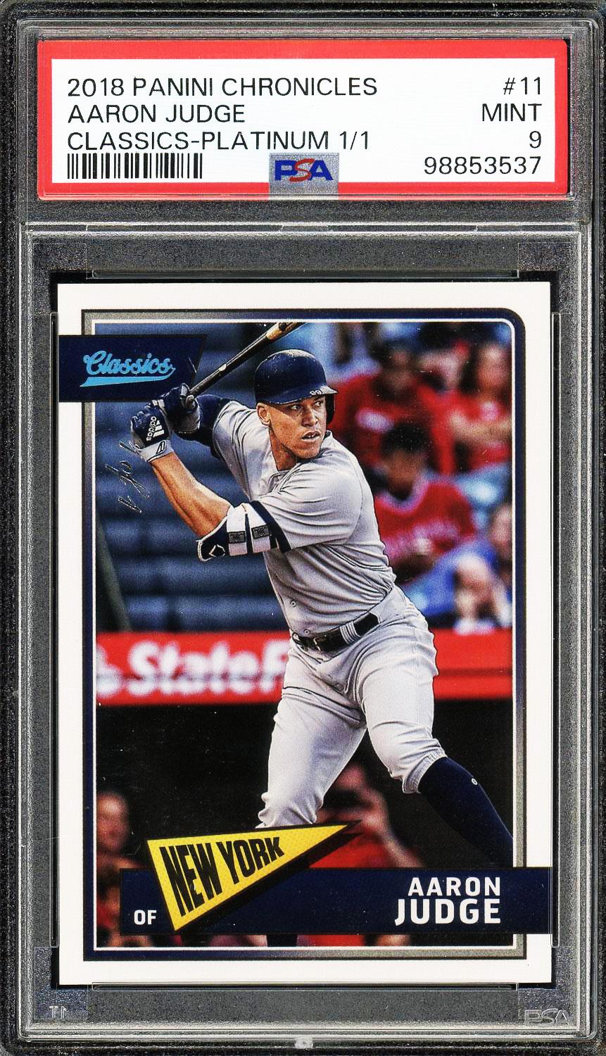 Aaron Judge 2018 Panini Chronicles Classics Platinum Card 1/1! PSA 9: POP  1, None Higher! | Auction of Champions