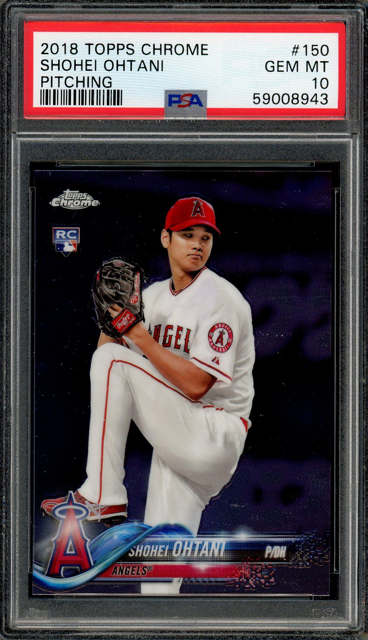 2018 Topps chrome Shohei Ohtani 大谷翔平 variation ルーキー rookie 2018 Topps Chrome Shohei Ohtani Rookie Autograph - PSA 8. Relieved