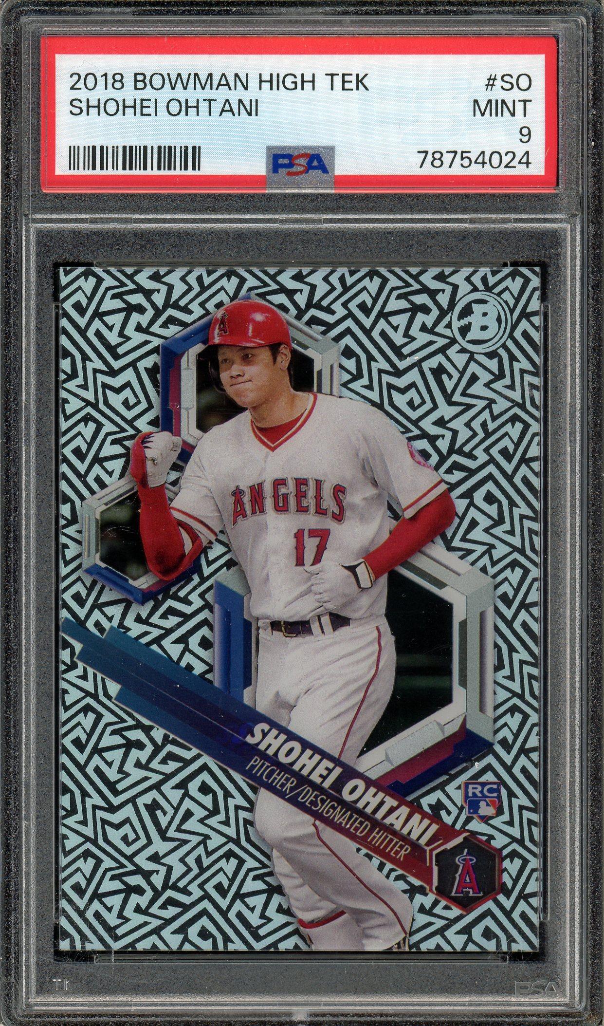 Shohei Ohtani 2018 Bowman High Tek Rookie Card PSA 9