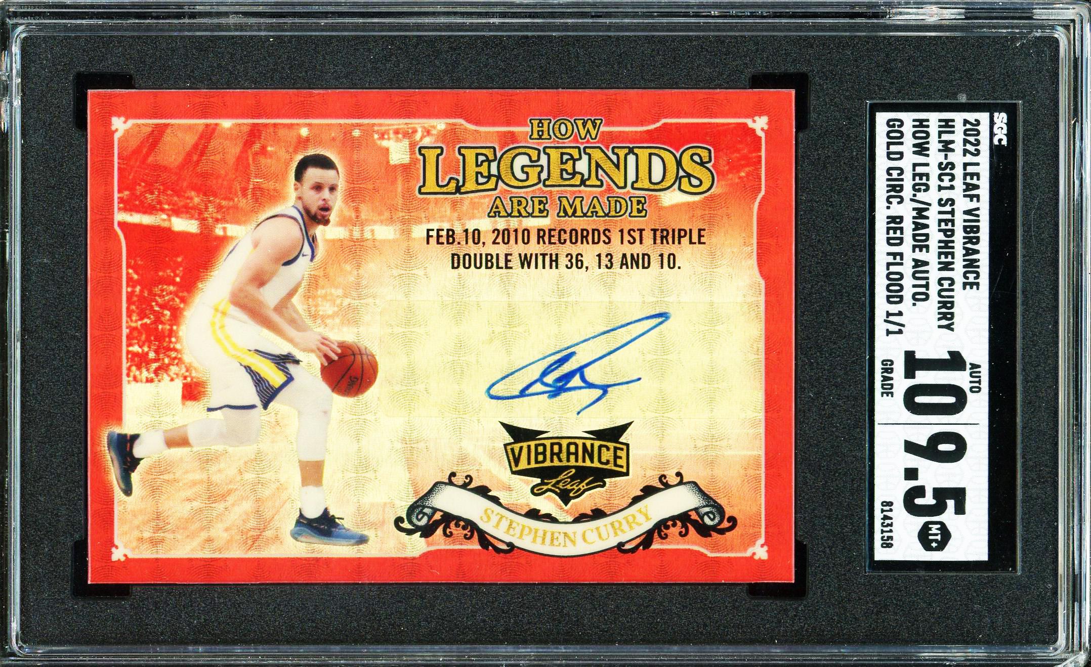 Stephen Curry 2022 Leaf Vibrance How Legends Are Made Red Flood