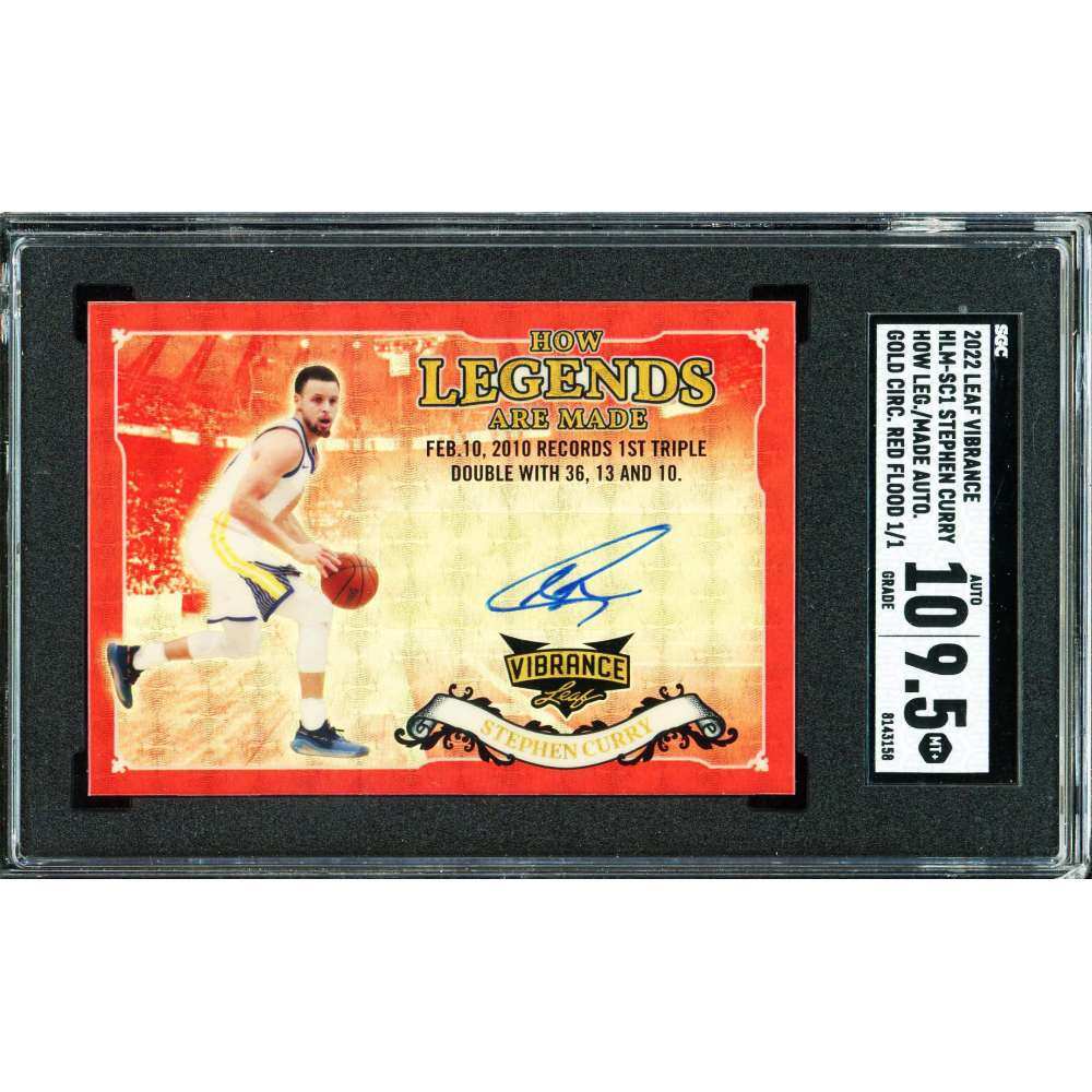 Stephen Curry 2022 Leaf Vibrance How Legends Are Made Red Flood