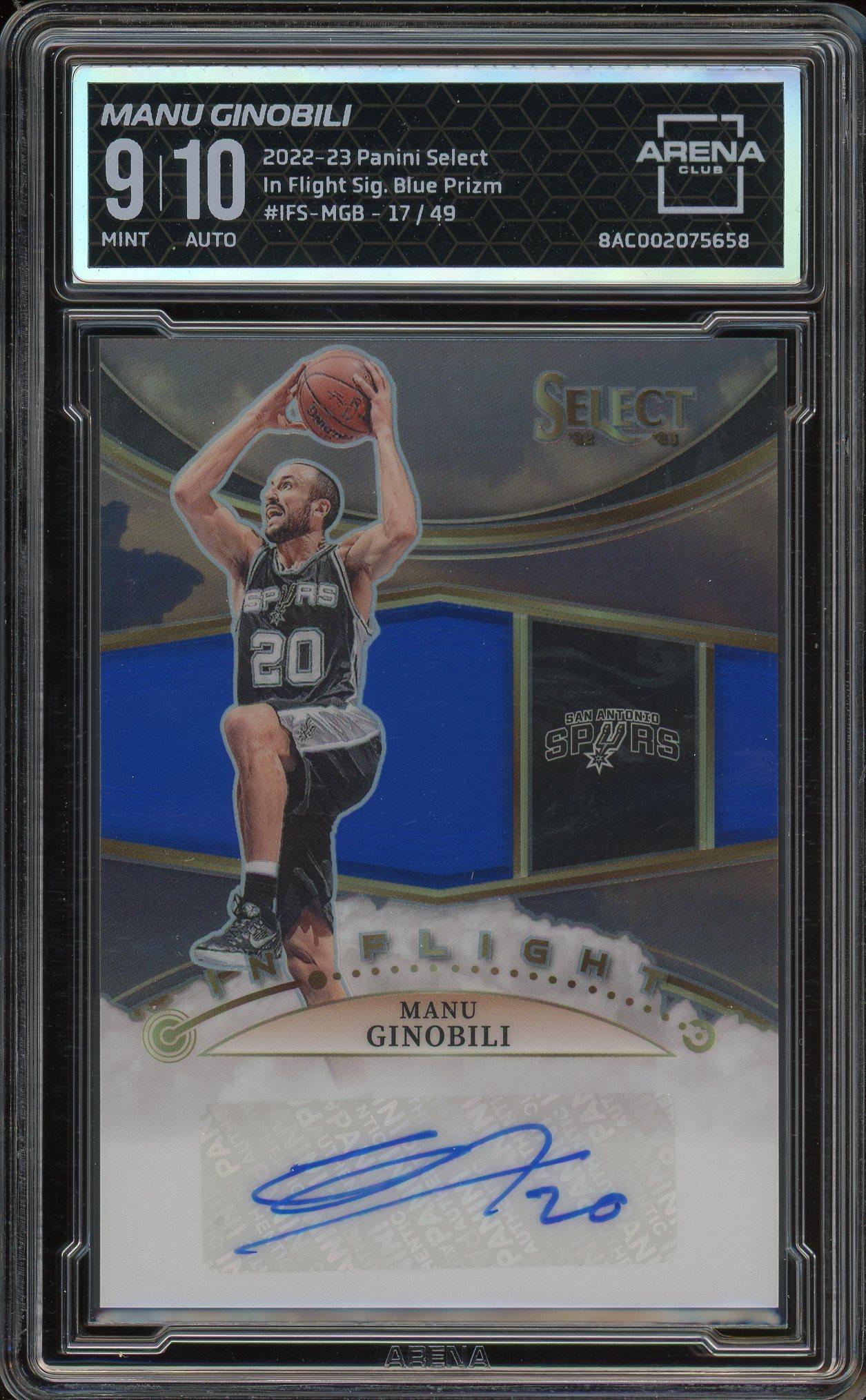 その他 UD Sweet Shot Emanuel Ginobili auto Manu Ginobili 2022 Panini Select In Flight Signatures Blue