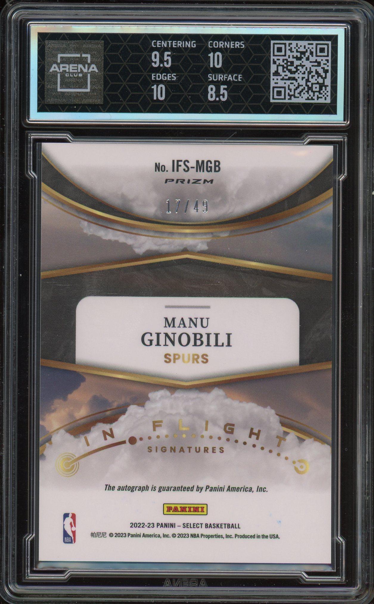 その他 UD Sweet Shot Emanuel Ginobili auto Manu Ginobili 2022 Panini Select In Flight Signatures Blue