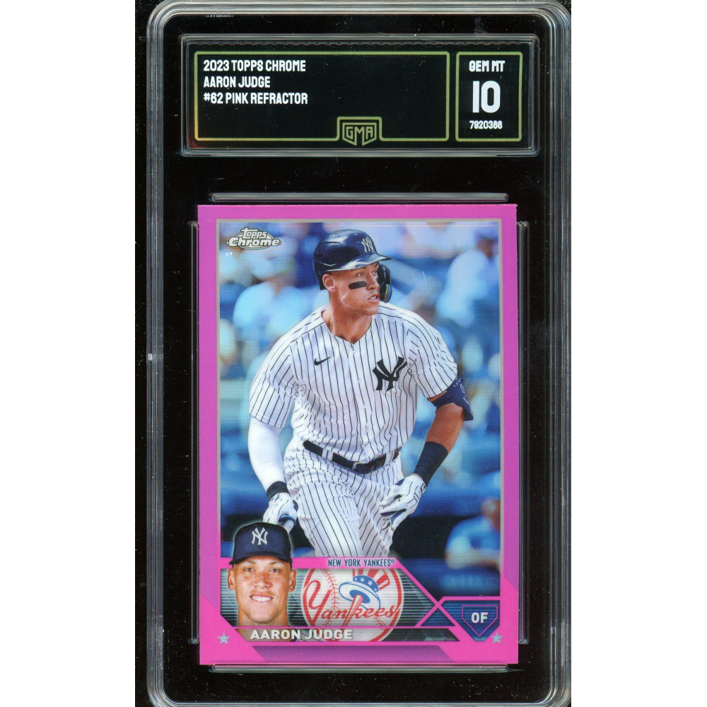 Aaron Judge 2023 Topps Chrome Pink Refractor Card #82 Encapsulated