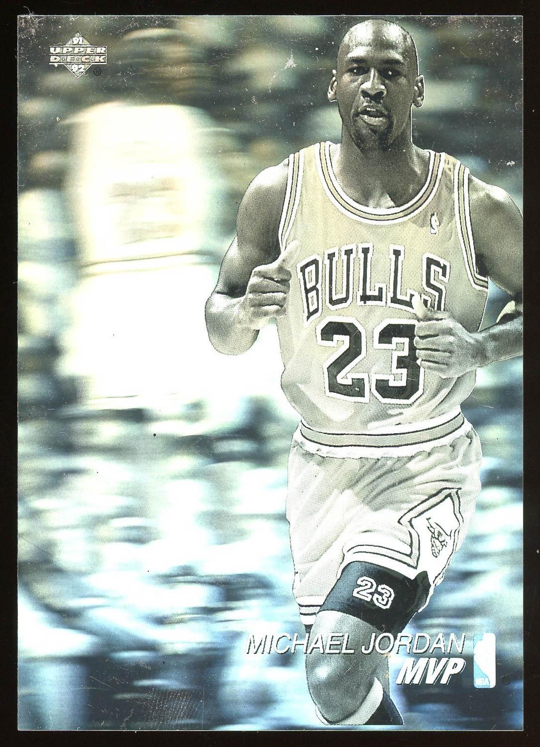 Chicago Bulls Michael Jordan Mvp Card 1991 1991 Michael Jordan Upper Deck  Hologram MVP Card For