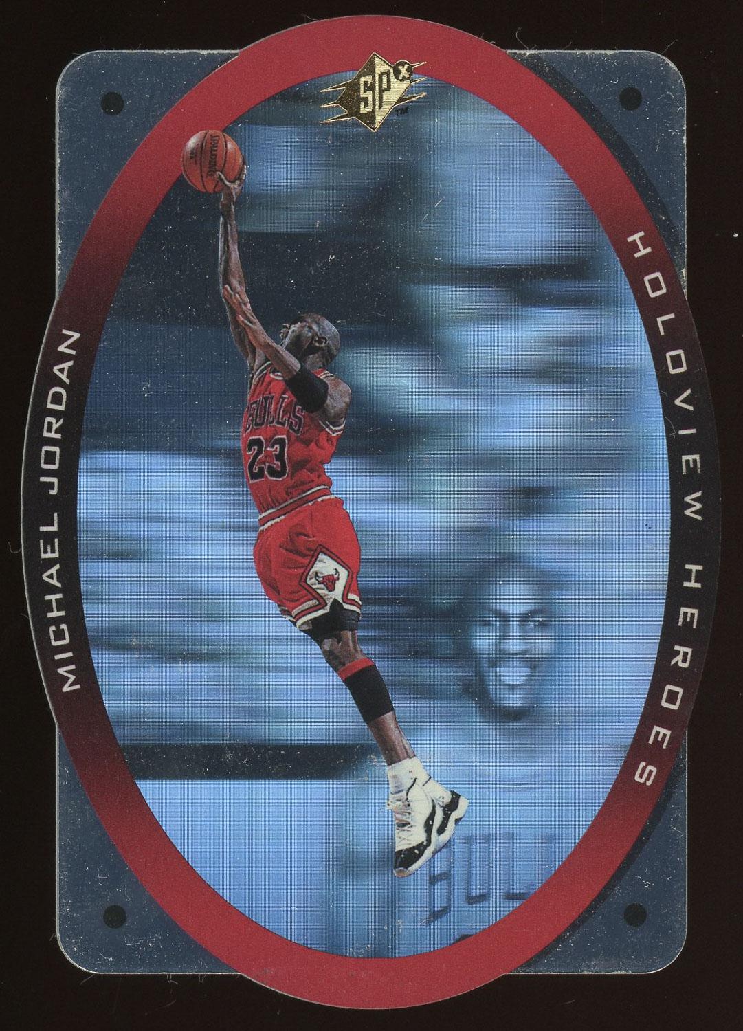 Michael Jordan 1996 Upper Deck SPx Holoview Heroes Die Cut Card