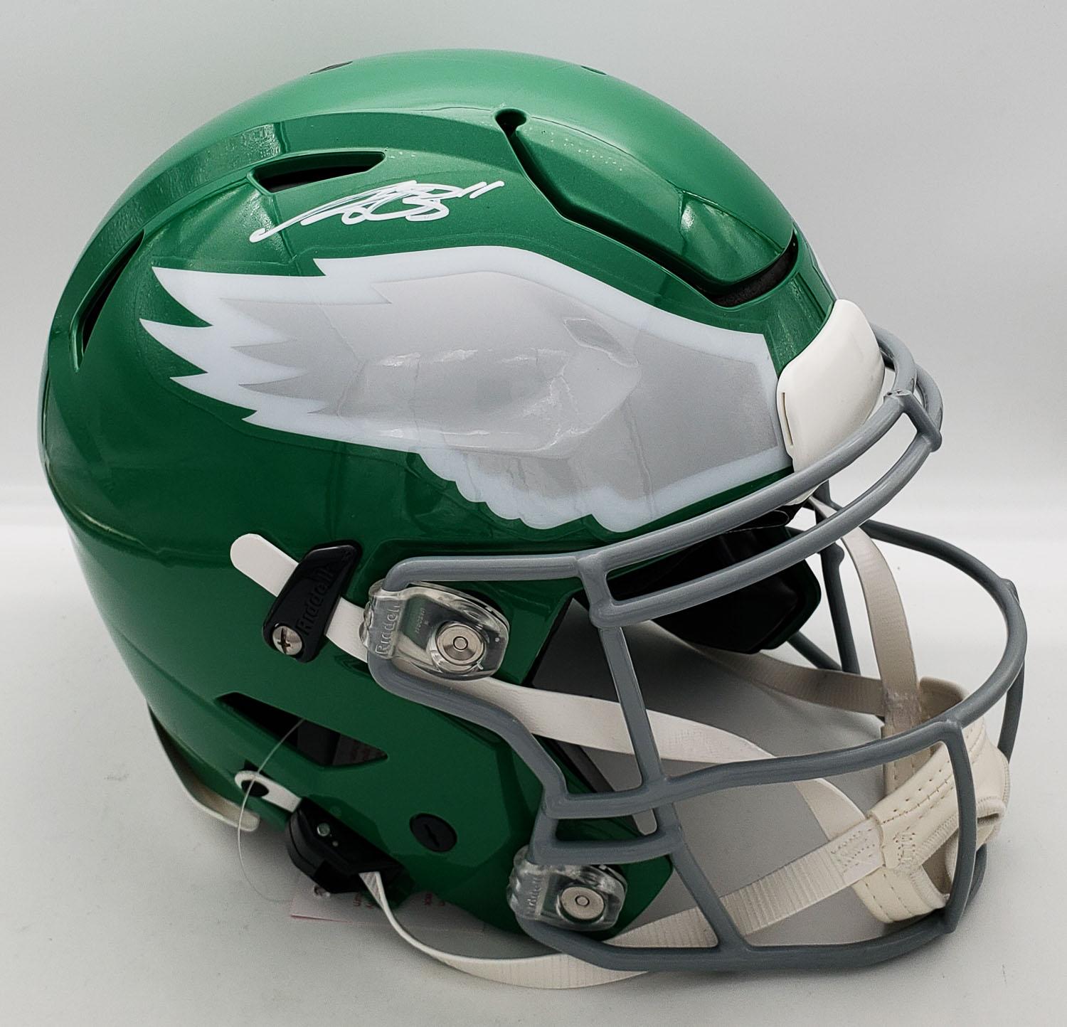 certified football helmets SpeedFlex Helmet: AJ Brown Signed Full Size Philadelphia Eagles Throwback  On Field Authentic SpeedFlex Helmet (Beckett Witness Certified)