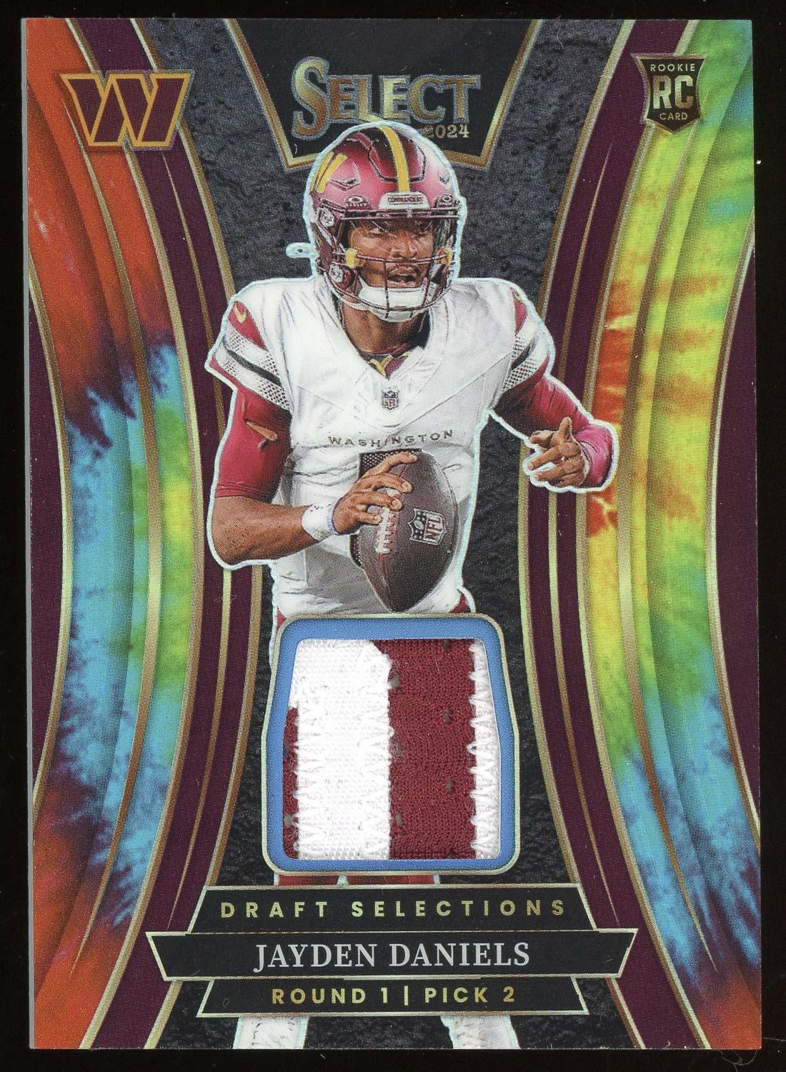 Jayden Daniels 2024 Panini Select Tie Dye 2 Color Patch Rookie