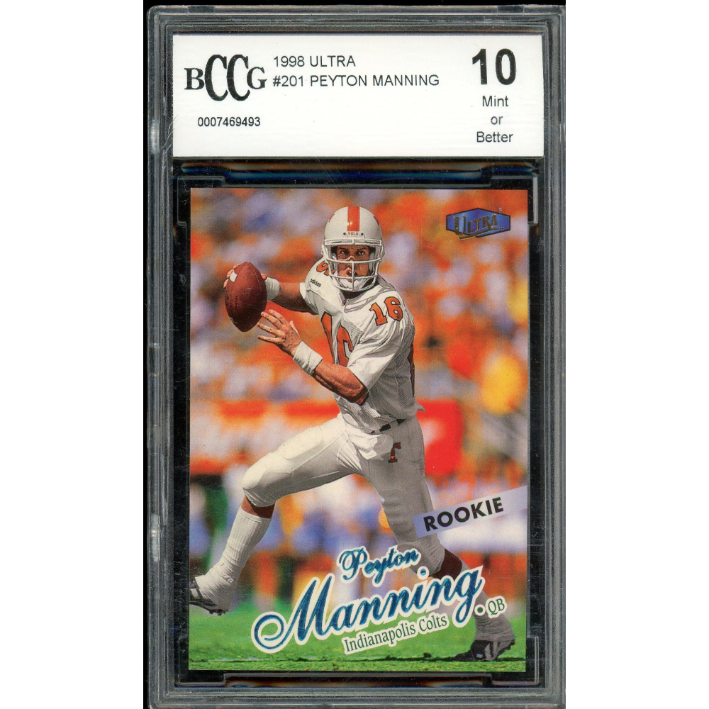 Peyton Manning 1998 Fleer Ultra Rookie Card #201 Encapsulated
