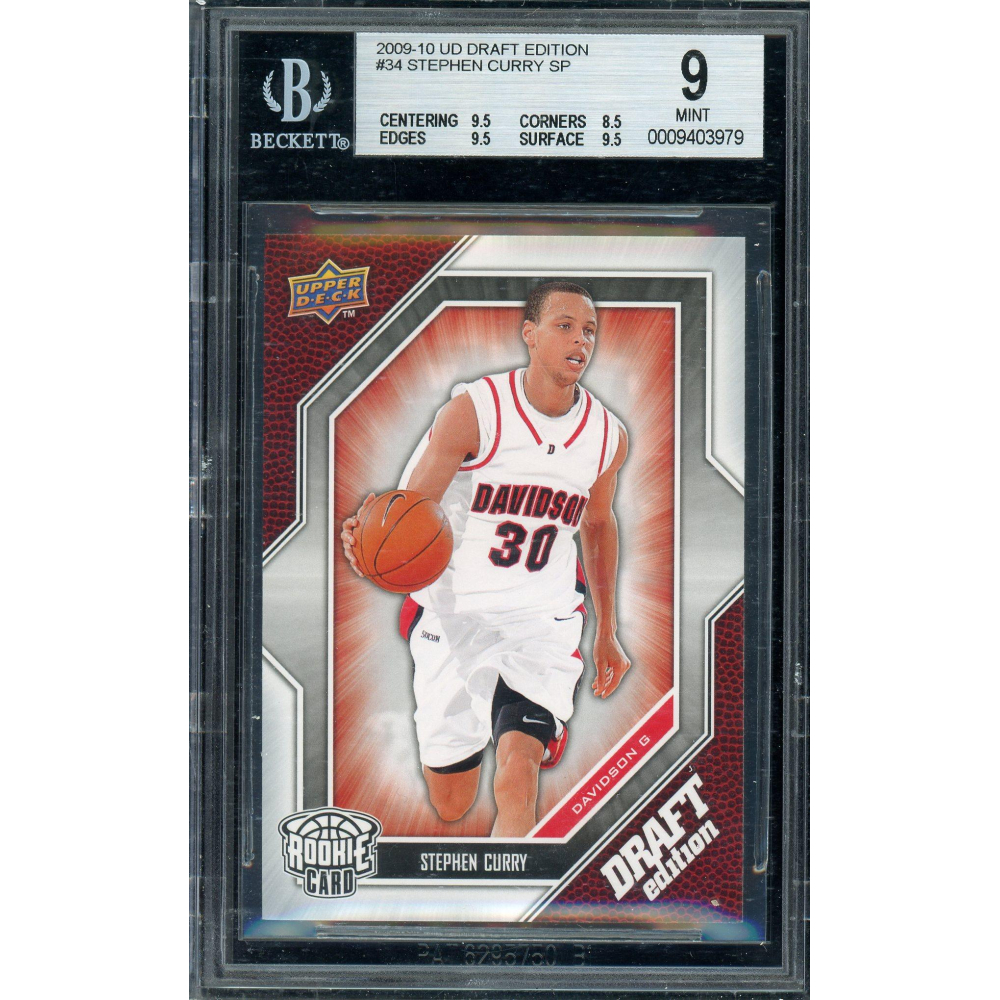 Stephen Curry 2009 UD Draft Edition SP Rookie Card #34 BGS 9