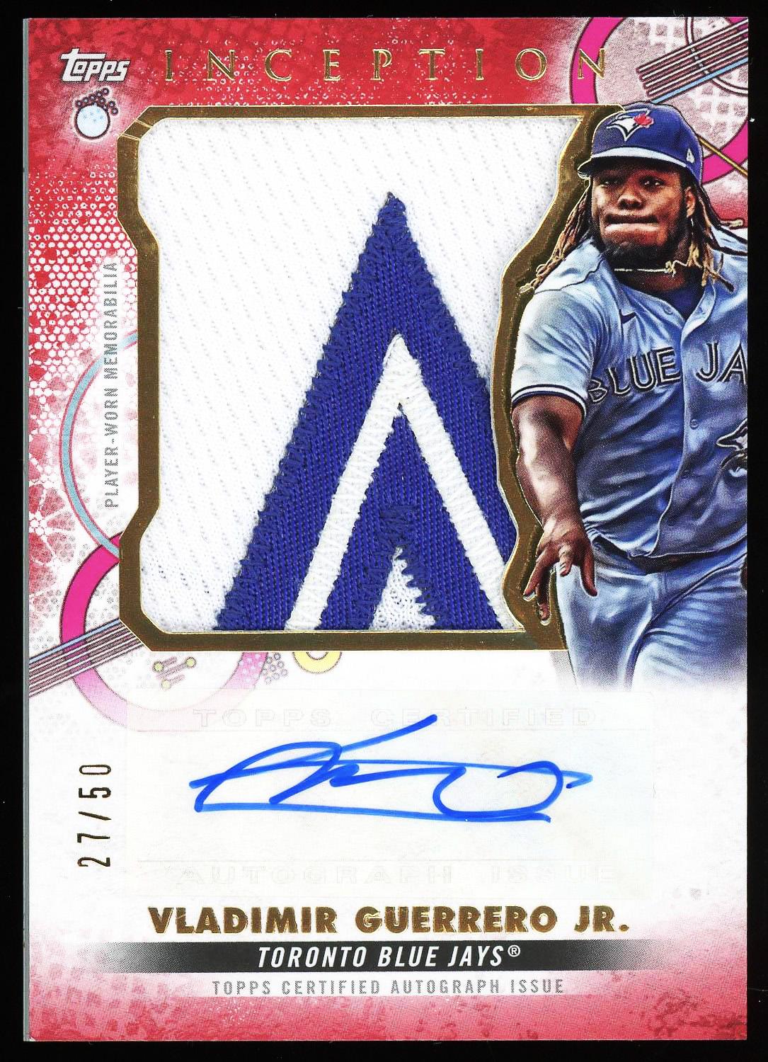 Vladimir Guerrero Jr. 2022 Topps Inception Red Autograph Card 27