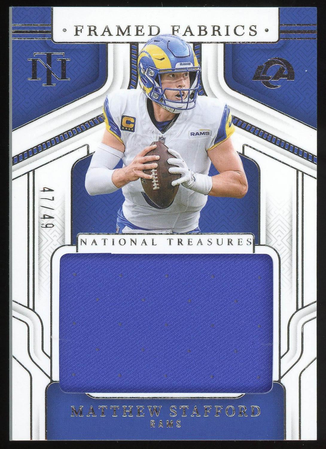 スポーツゲーム(野球盤等) N F L MATTHEW STAFFORD auto patch Matthew Stafford 2024 Panini National Treasures Framed Fabrics