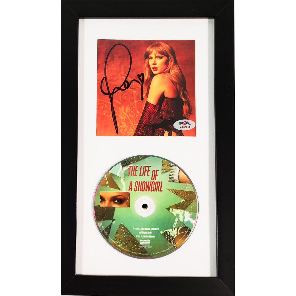 Taylor Swift Signed 'The Life Of A Showgirl' CD Insert in an 8x13